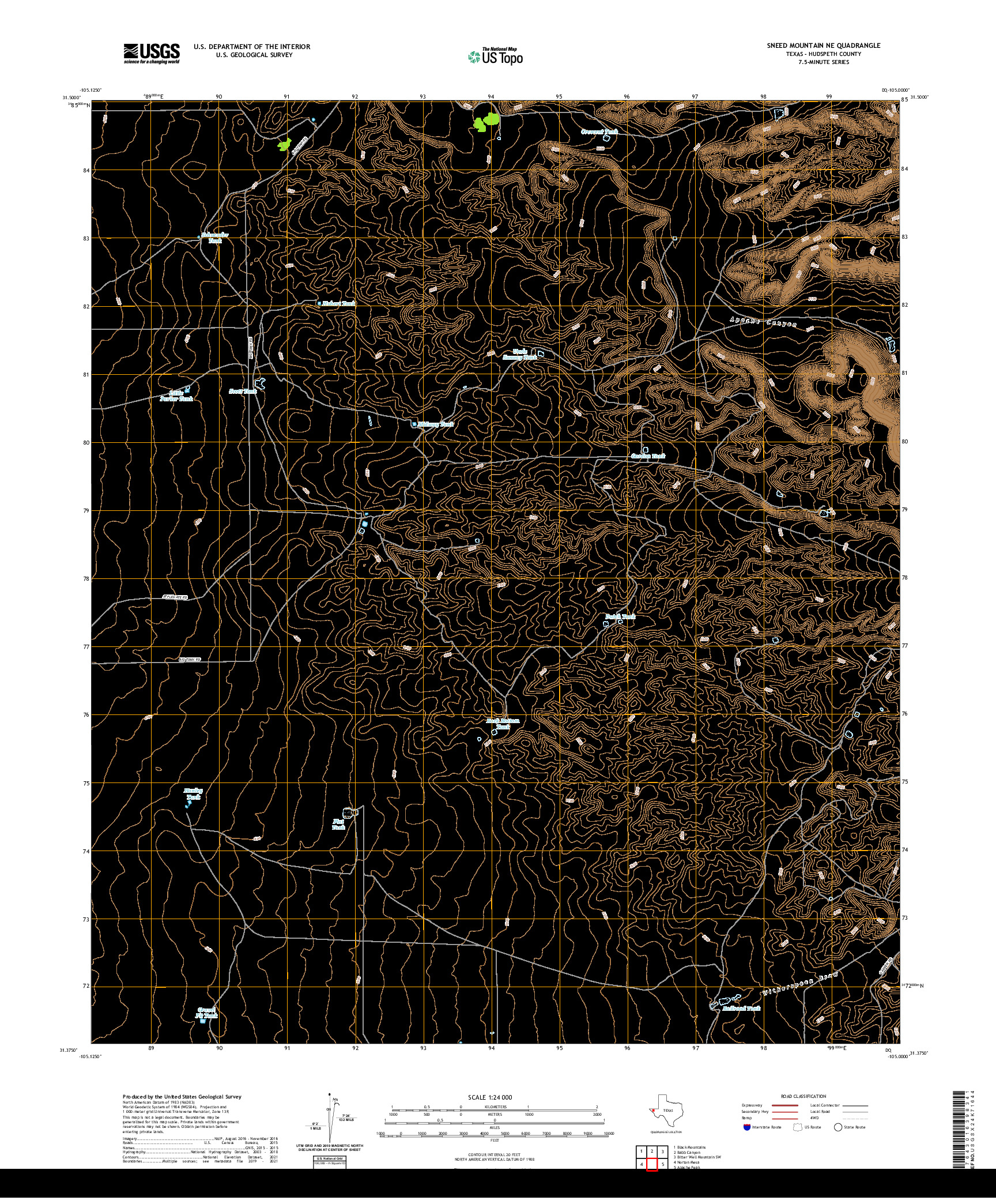 US TOPO 7.5-MINUTE MAP FOR SNEED MOUNTAIN NE, TX
