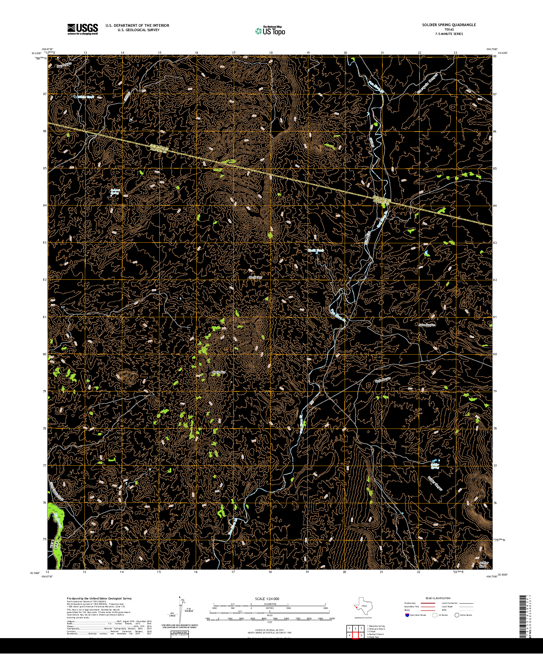 US TOPO 7.5-MINUTE MAP FOR SOLDIER SPRING, TX,CHH