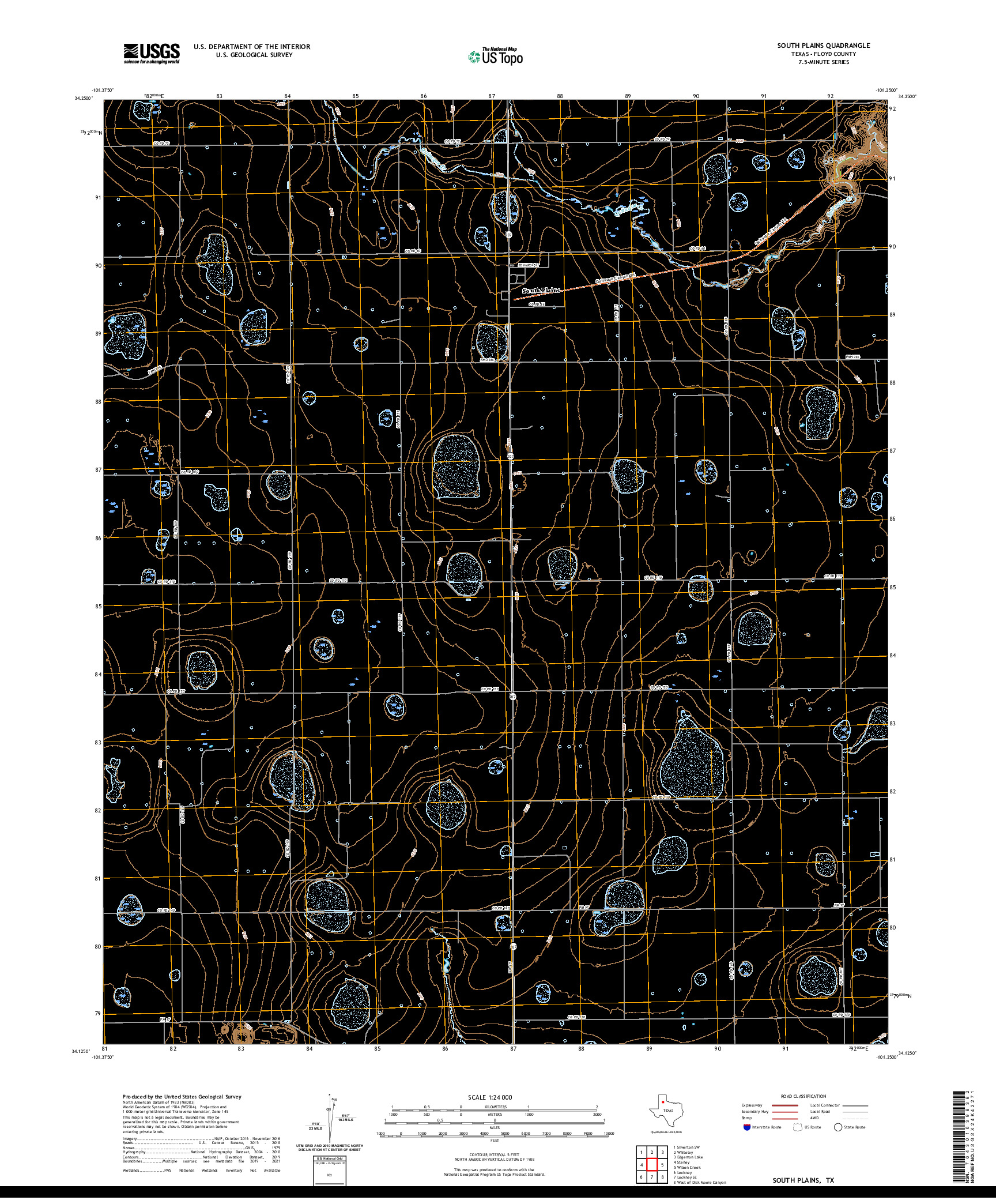 US TOPO 7.5-MINUTE MAP FOR SOUTH PLAINS, TX