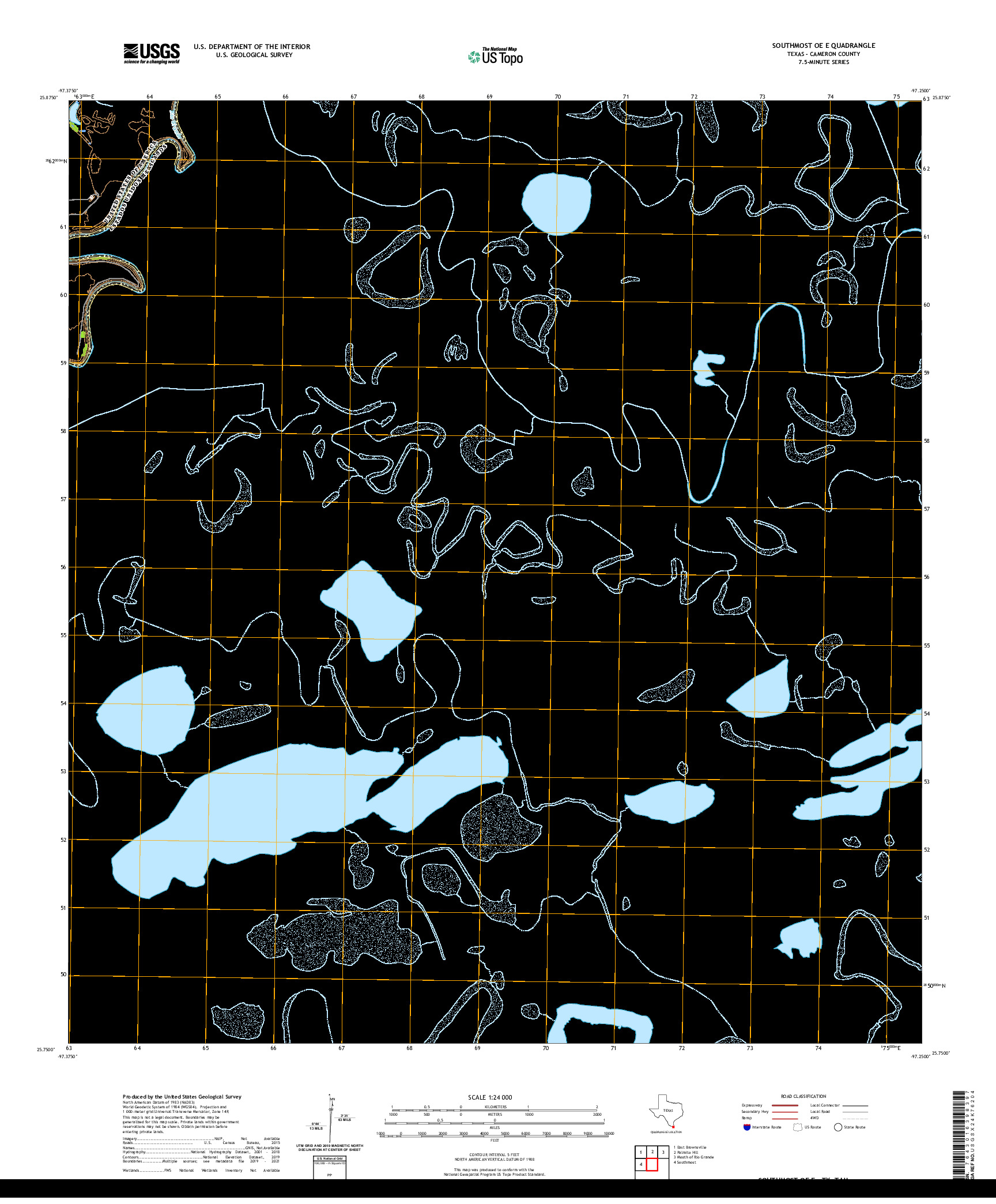 US TOPO 7.5-MINUTE MAP FOR SOUTHMOST OE E, TX,TAM