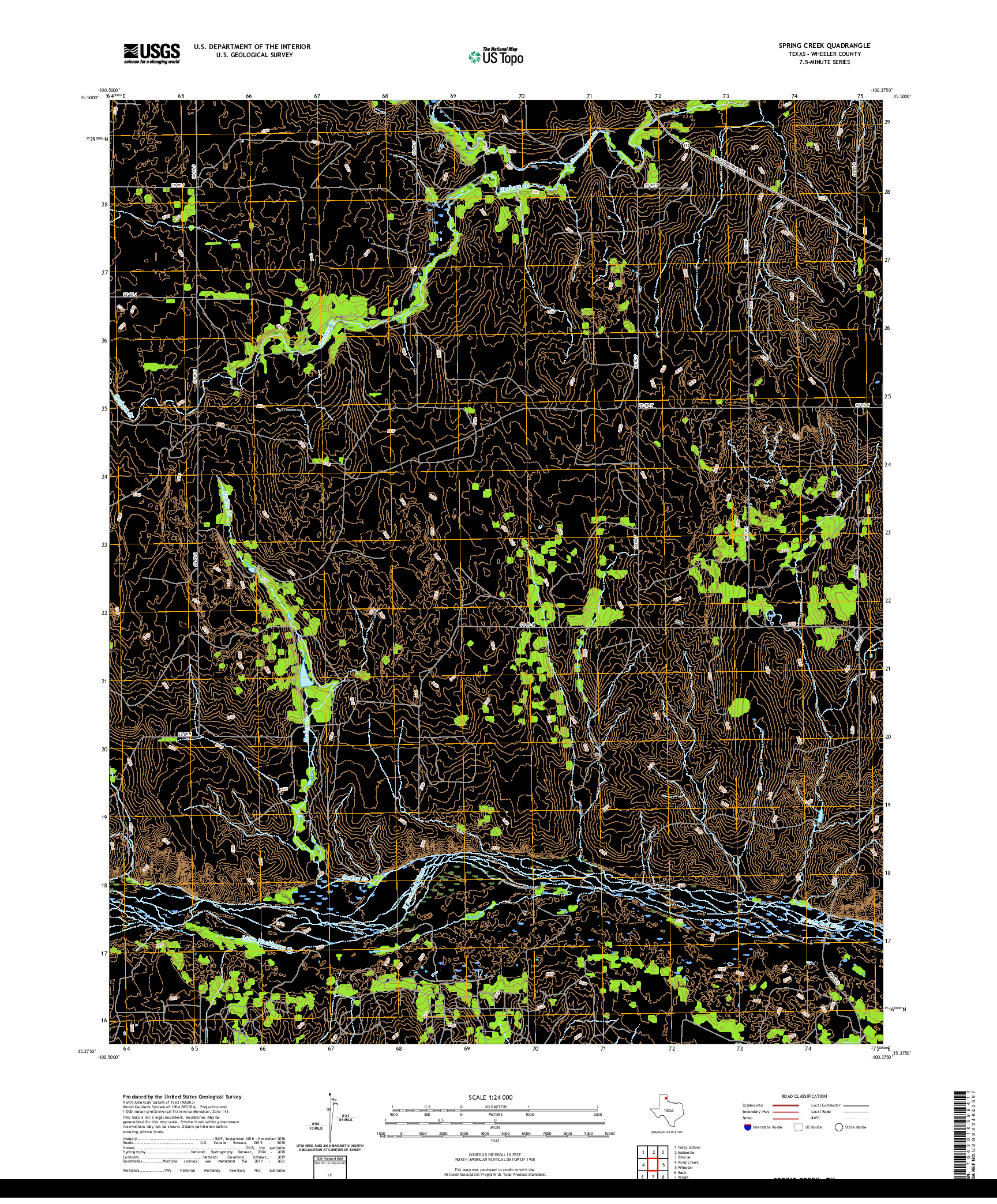 US TOPO 7.5-MINUTE MAP FOR SPRING CREEK, TX