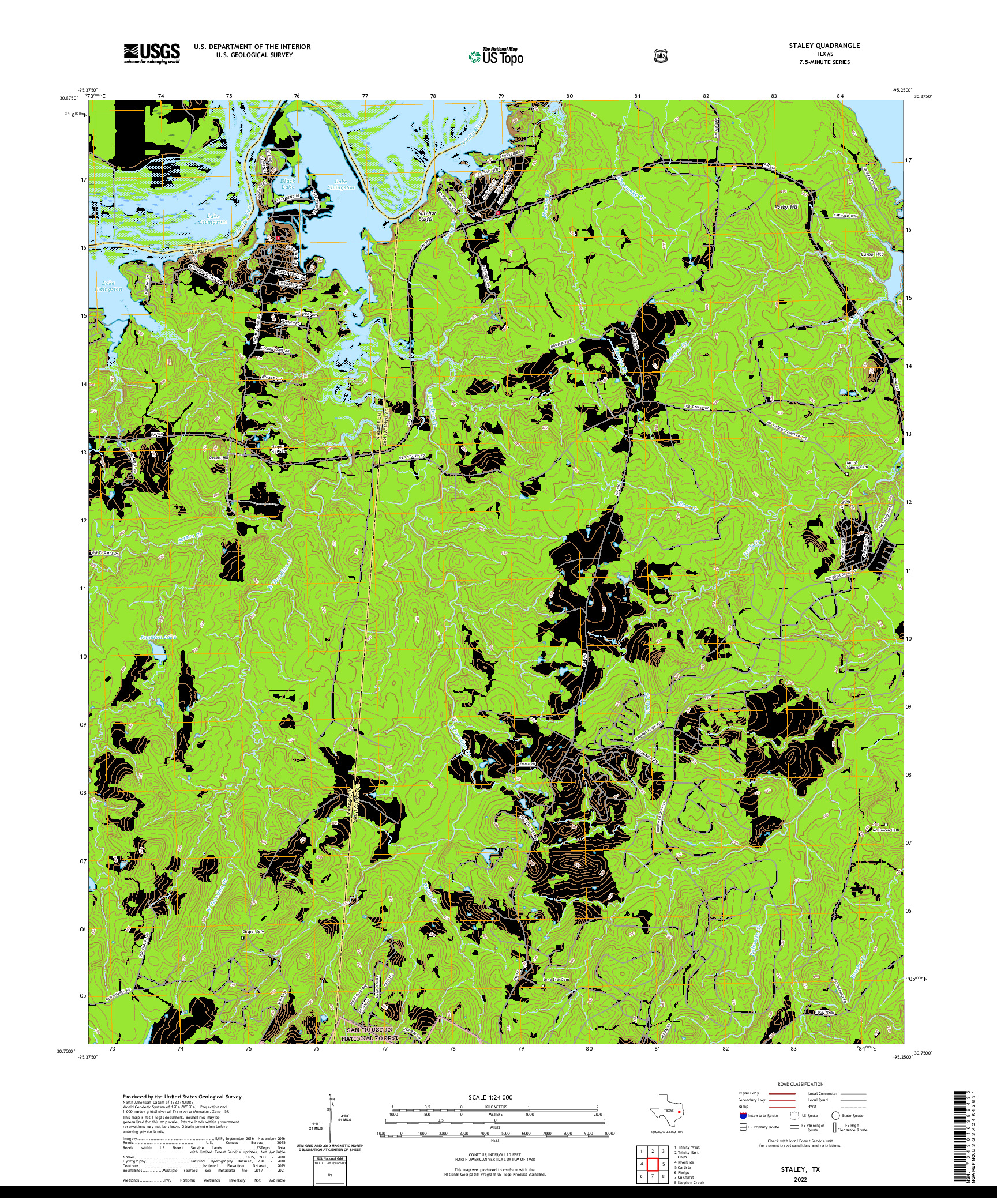 US TOPO 7.5-MINUTE MAP FOR STALEY, TX