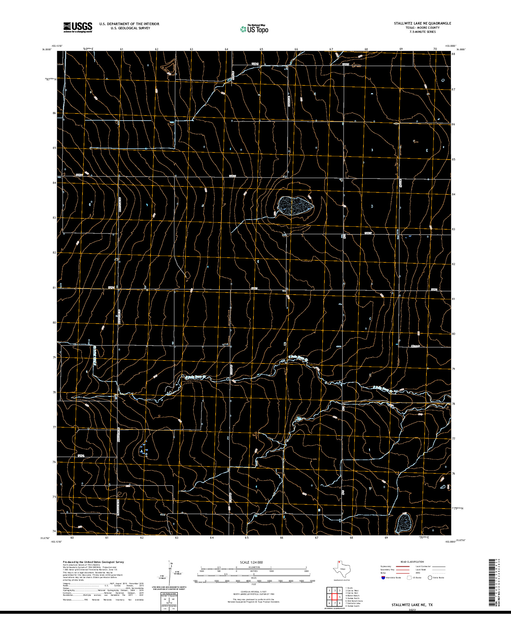 US TOPO 7.5-MINUTE MAP FOR STALLWITZ LAKE NE, TX