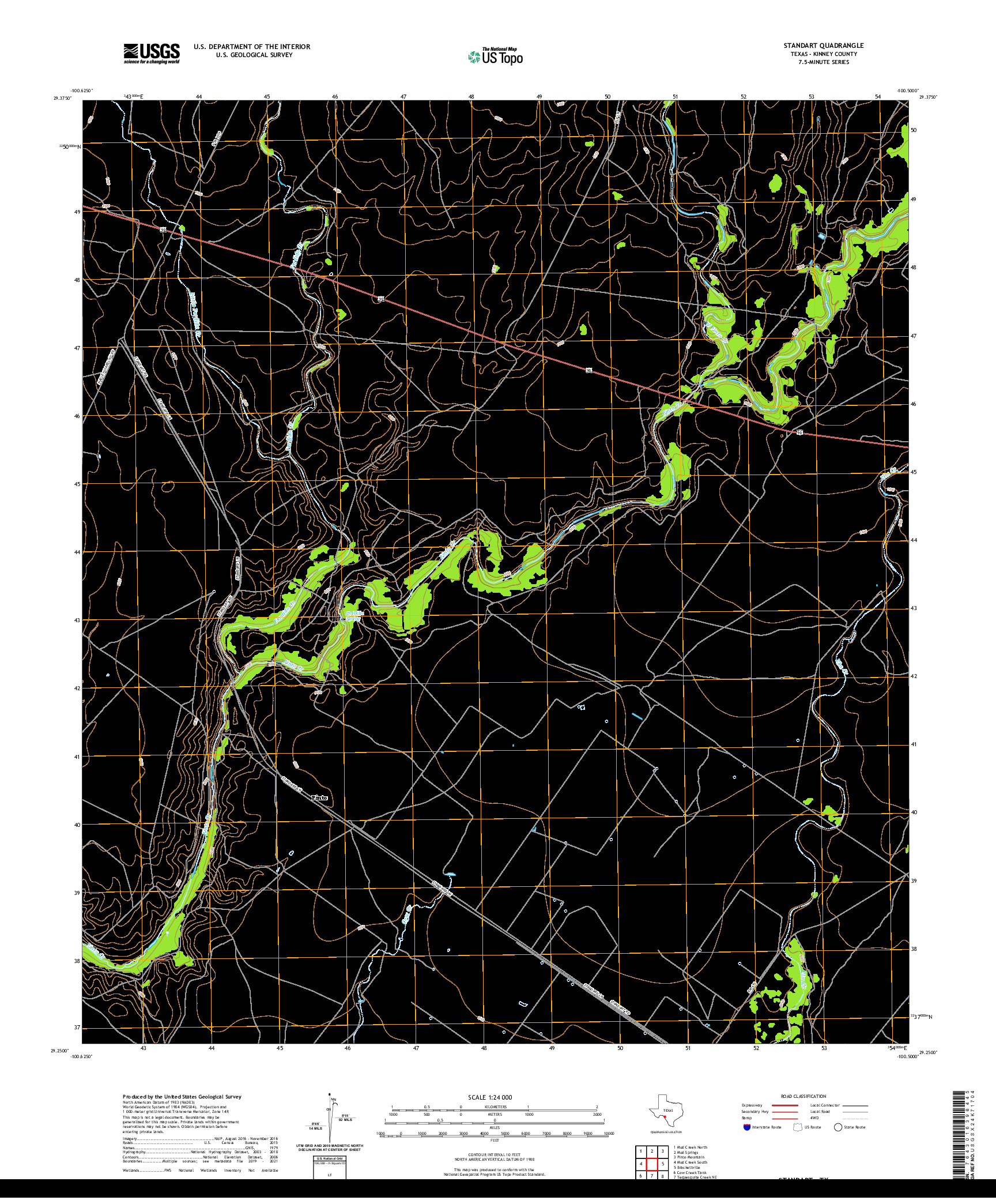 US TOPO 7.5-MINUTE MAP FOR STANDART, TX