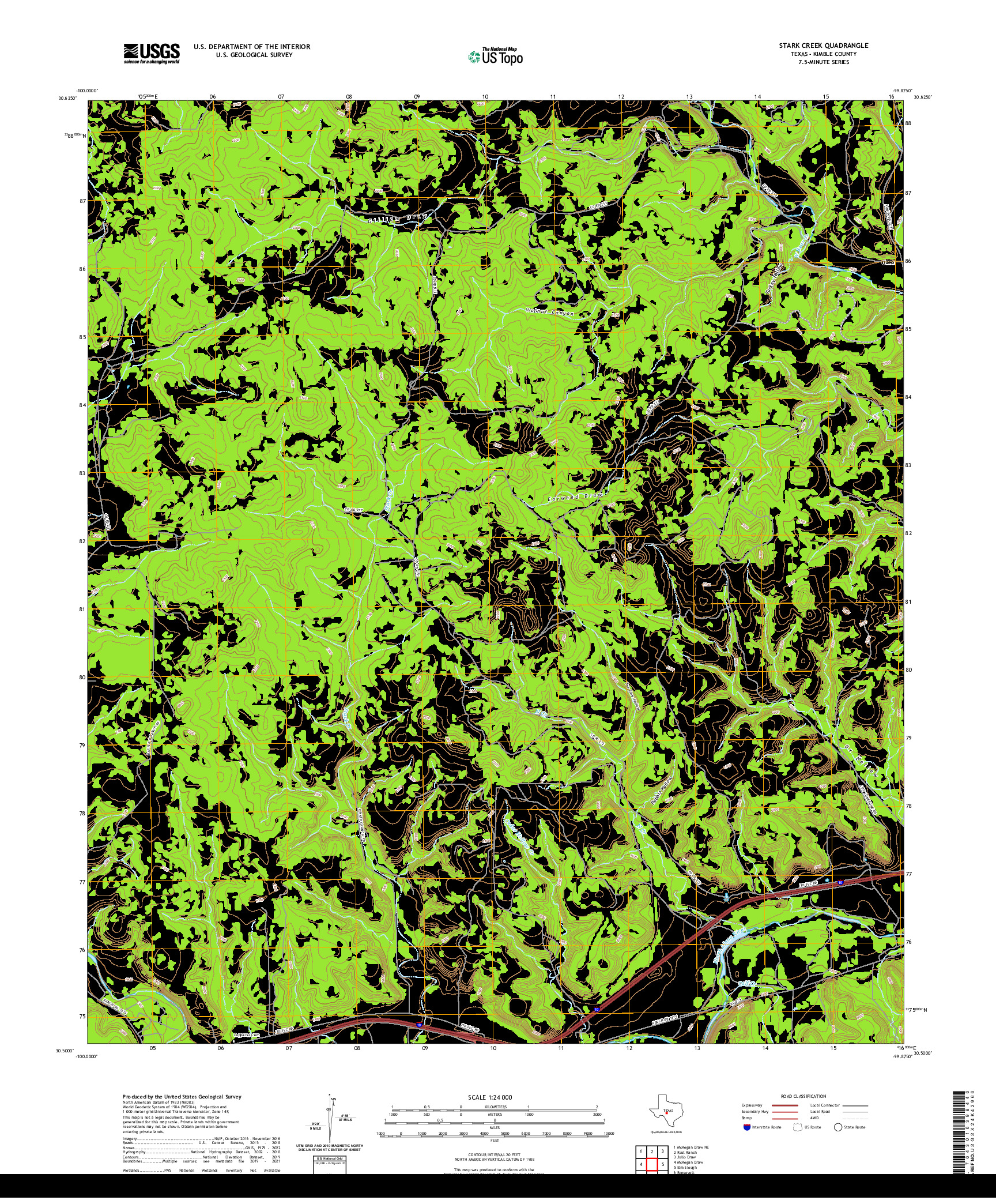 US TOPO 7.5-MINUTE MAP FOR STARK CREEK, TX