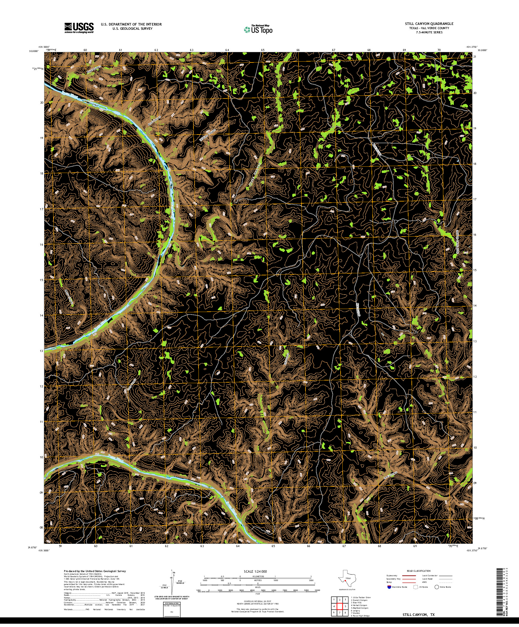 US TOPO 7.5-MINUTE MAP FOR STILL CANYON, TX