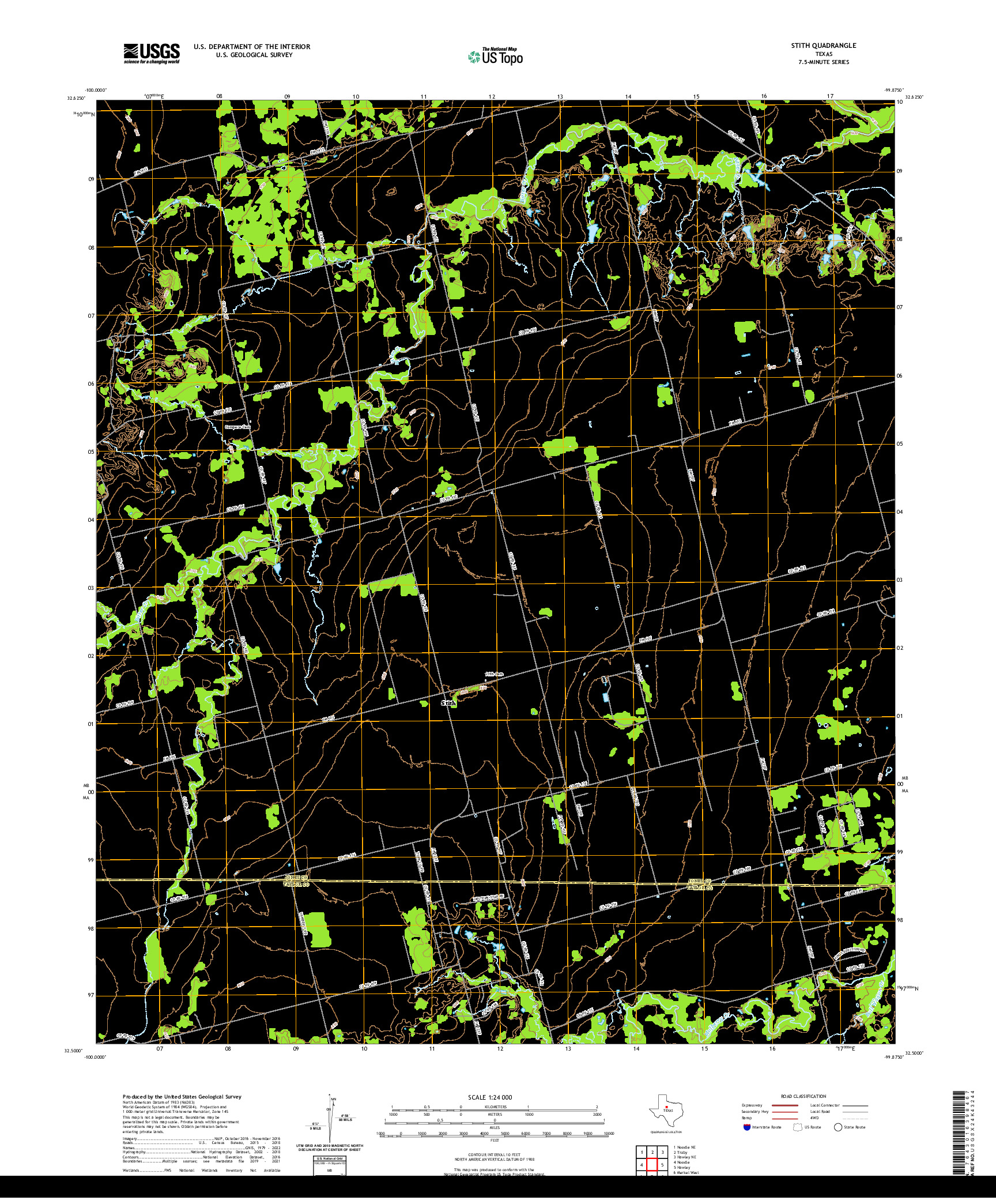 US TOPO 7.5-MINUTE MAP FOR STITH, TX