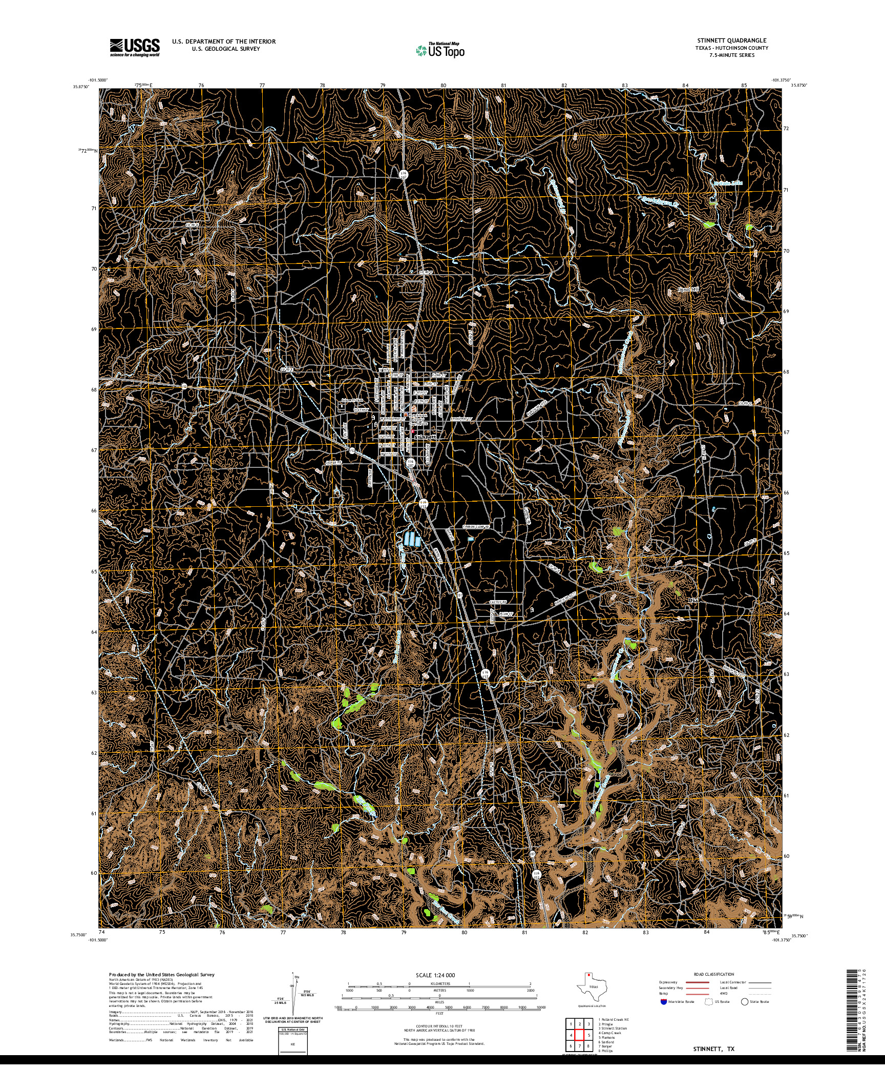 US TOPO 7.5-MINUTE MAP FOR STINNETT, TX