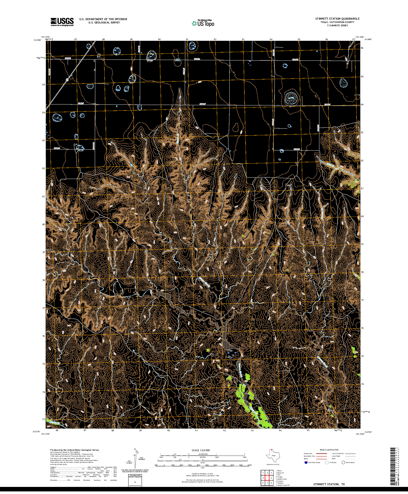 US TOPO 7.5-MINUTE MAP FOR STINNETT STATION, TX