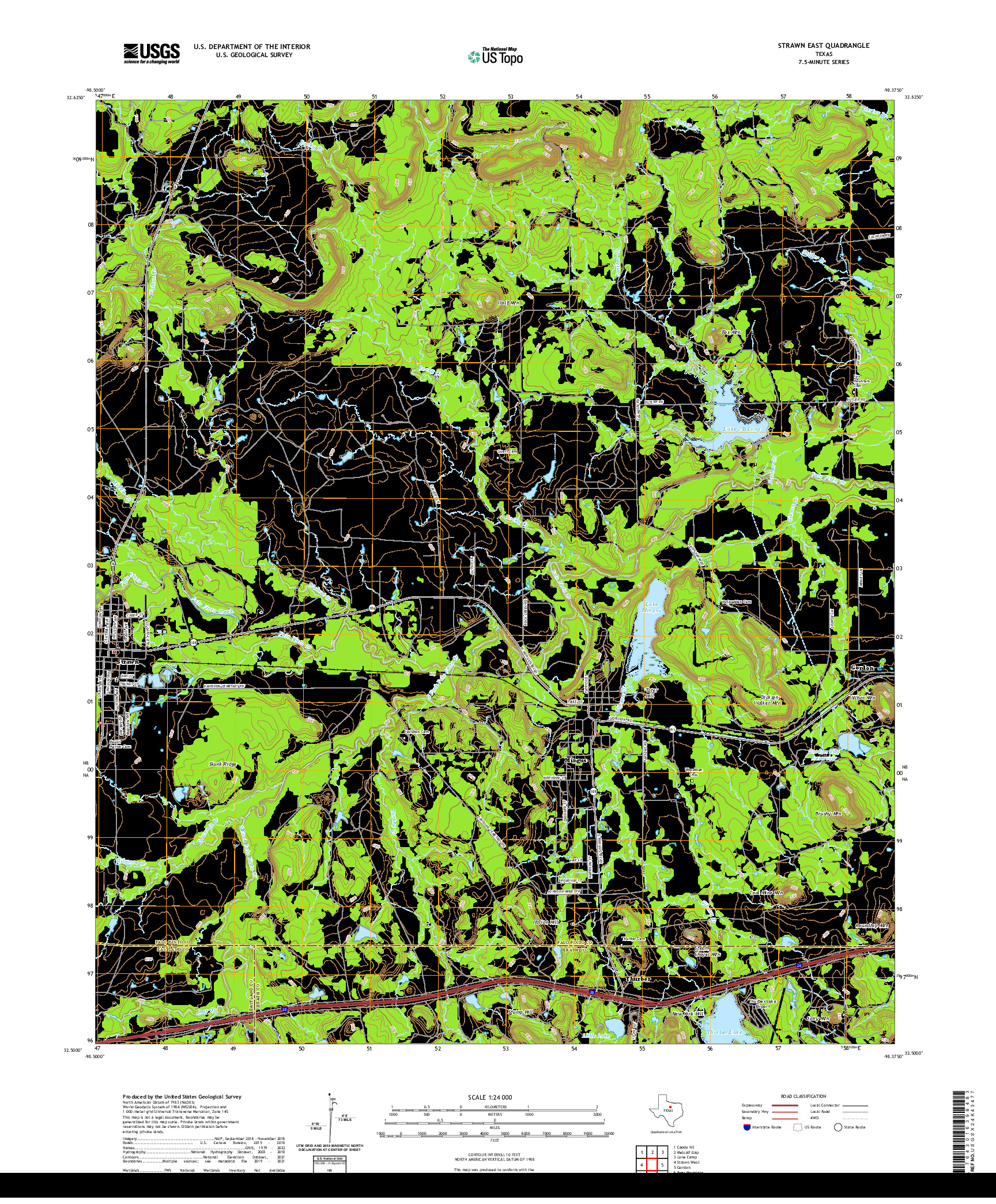 US TOPO 7.5-MINUTE MAP FOR STRAWN EAST, TX