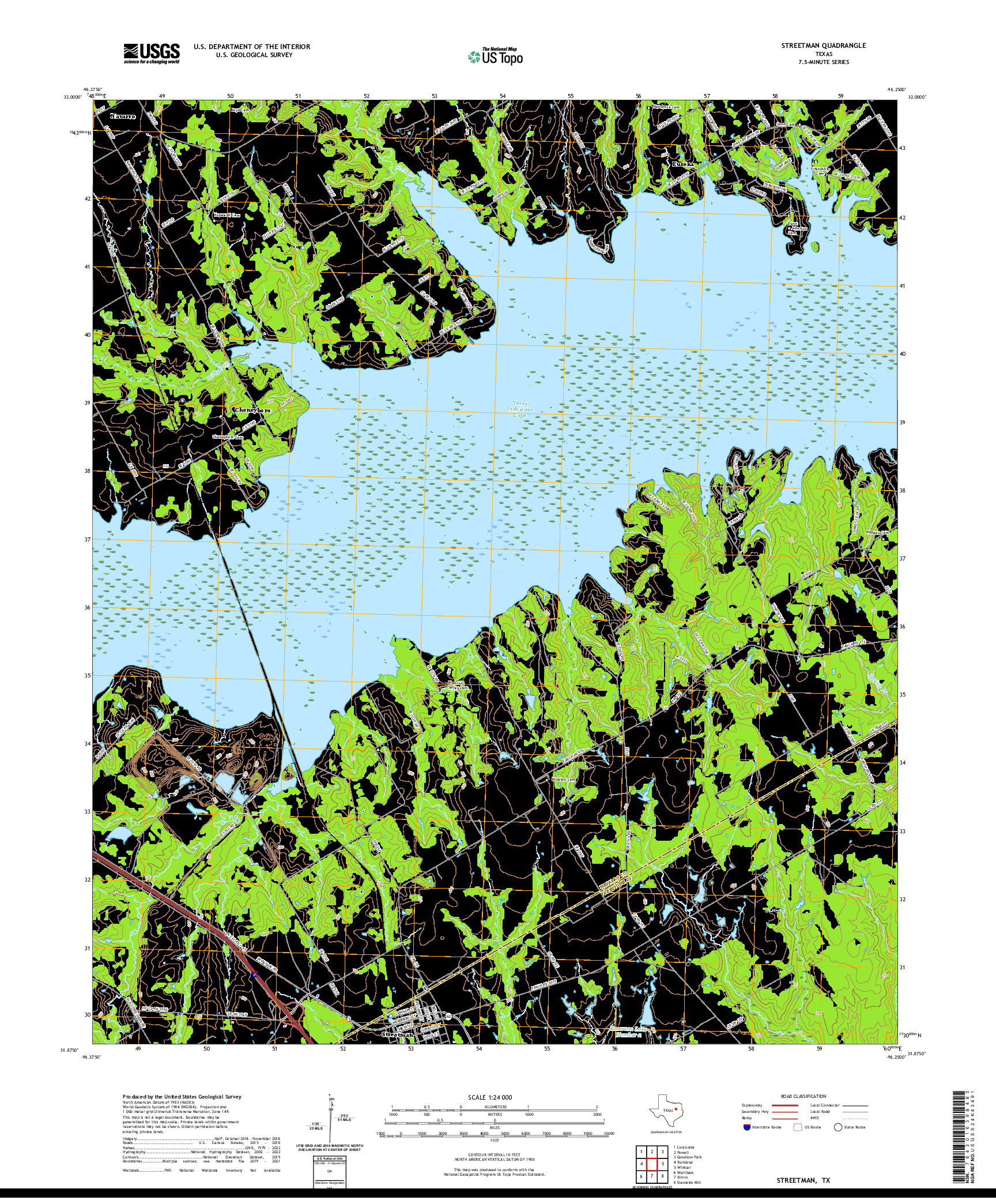 US TOPO 7.5-MINUTE MAP FOR STREETMAN, TX