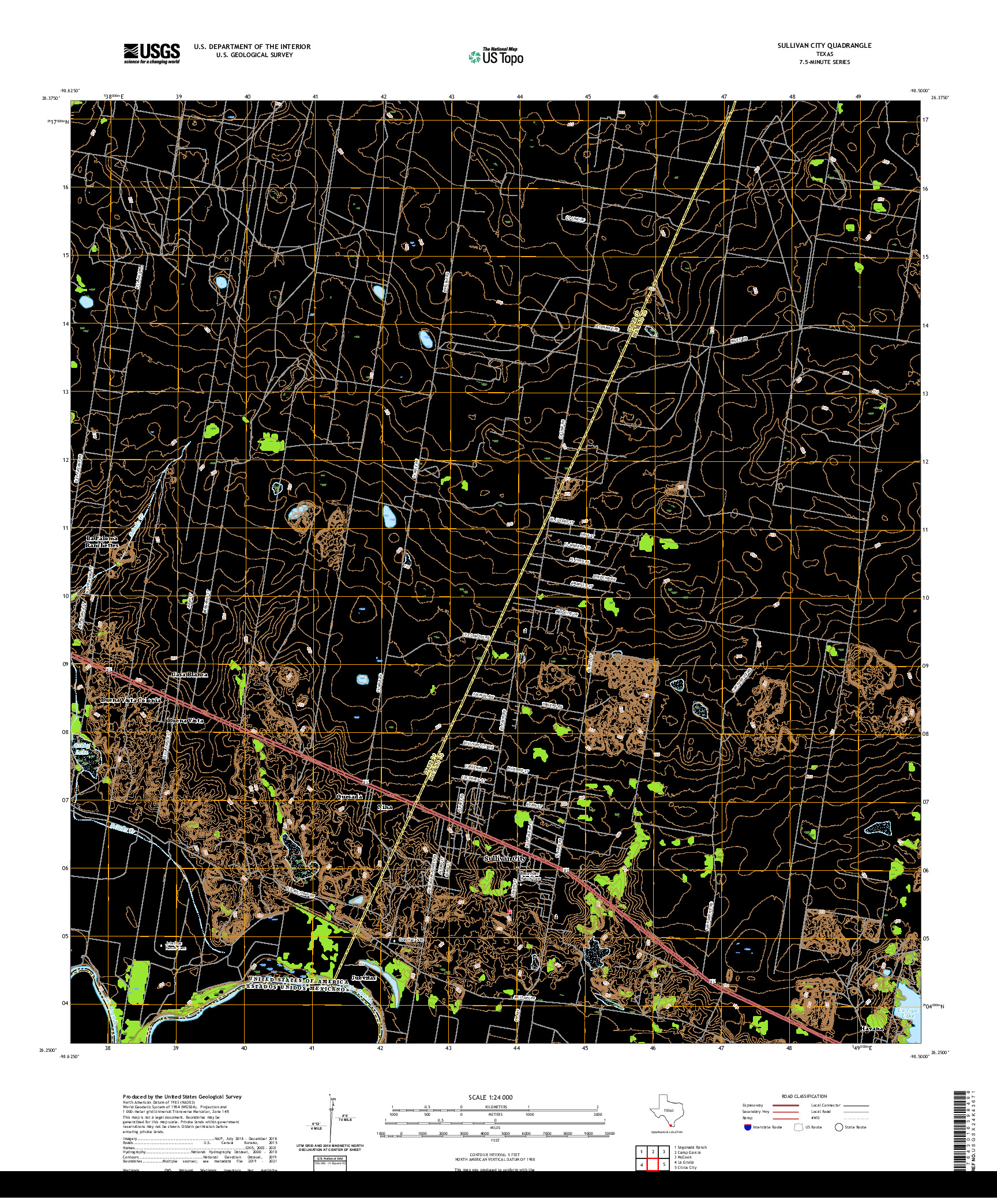 US TOPO 7.5-MINUTE MAP FOR SULLIVAN CITY, TX,TAM