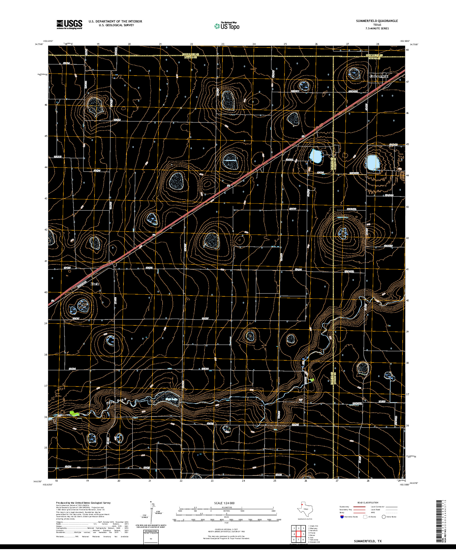 US TOPO 7.5-MINUTE MAP FOR SUMMERFIELD, TX