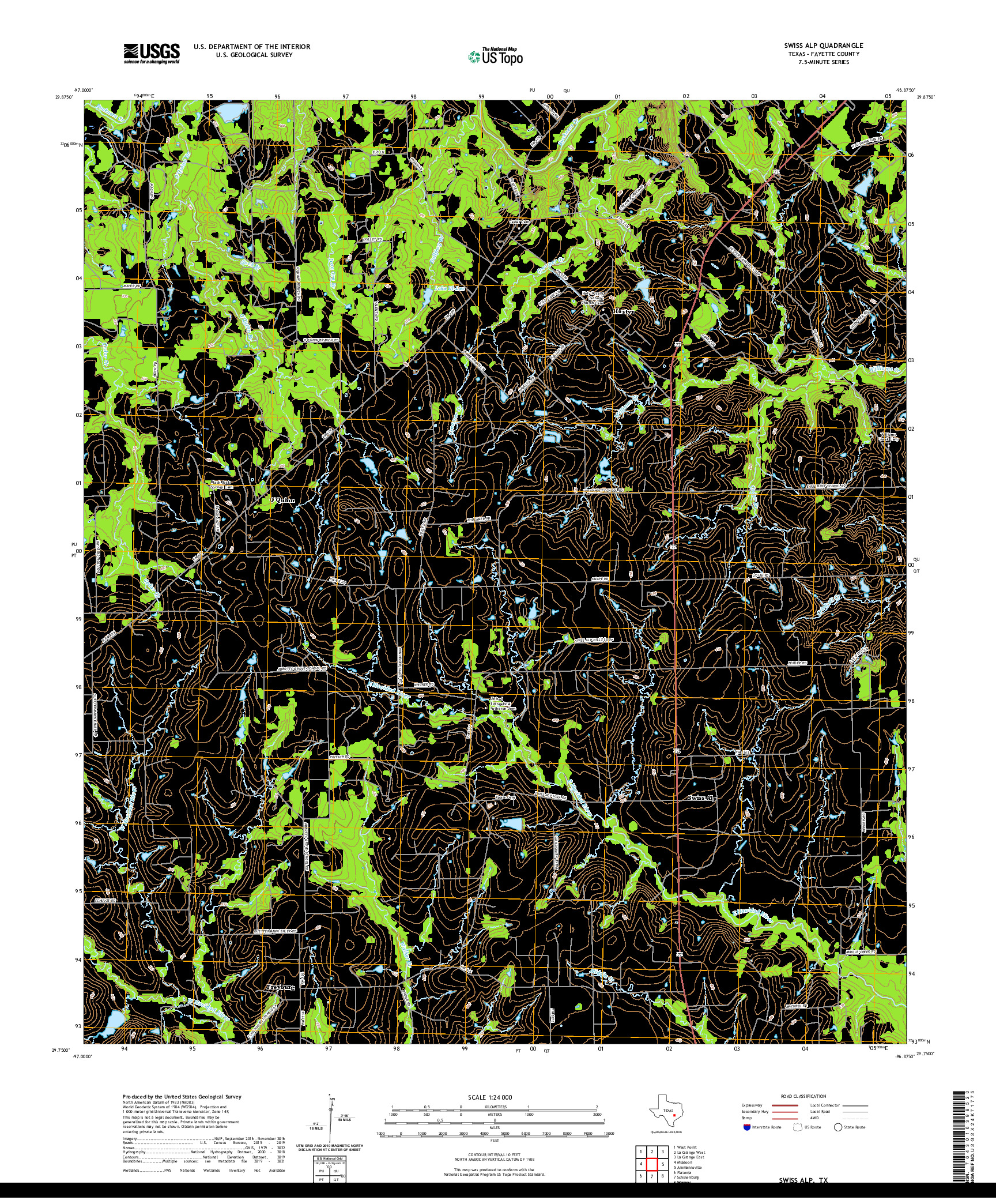 US TOPO 7.5-MINUTE MAP FOR SWISS ALP, TX