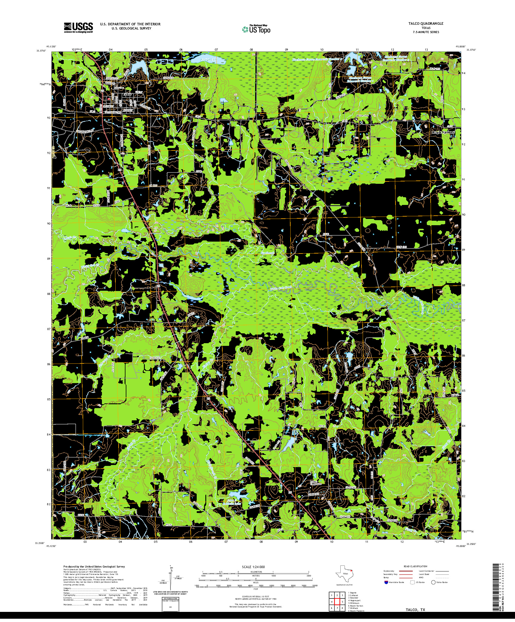 US TOPO 7.5-MINUTE MAP FOR TALCO, TX