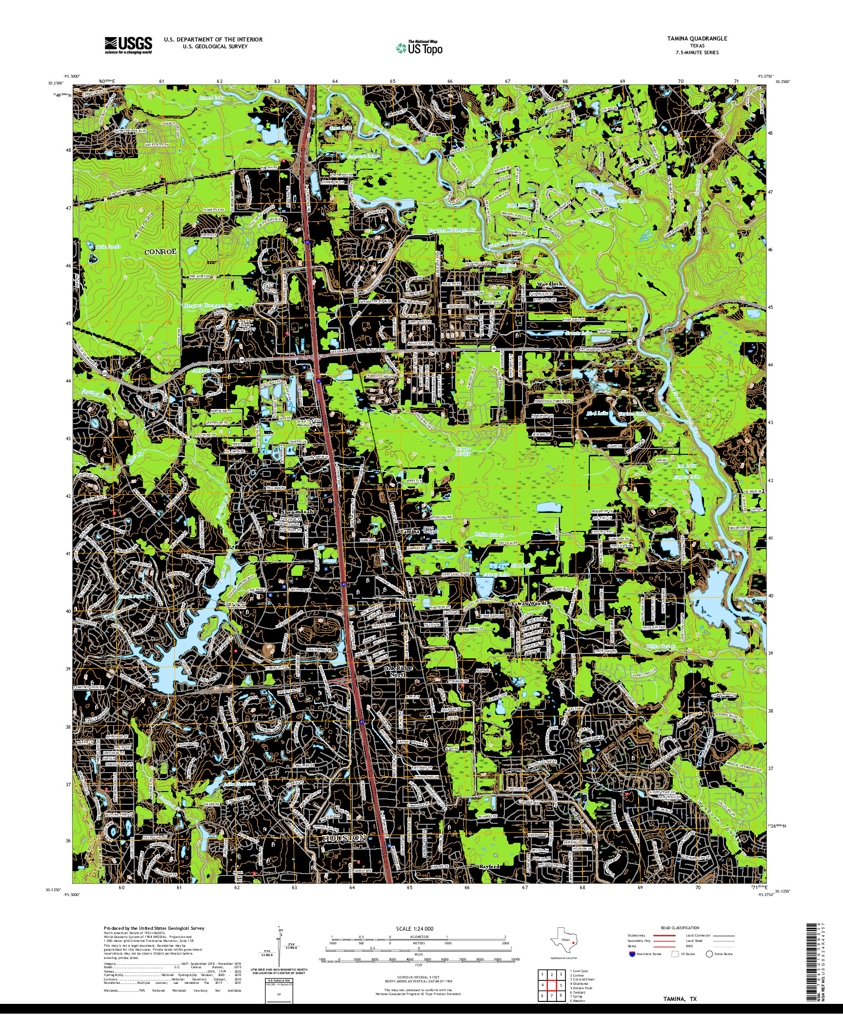 US TOPO 7.5-MINUTE MAP FOR TAMINA, TX