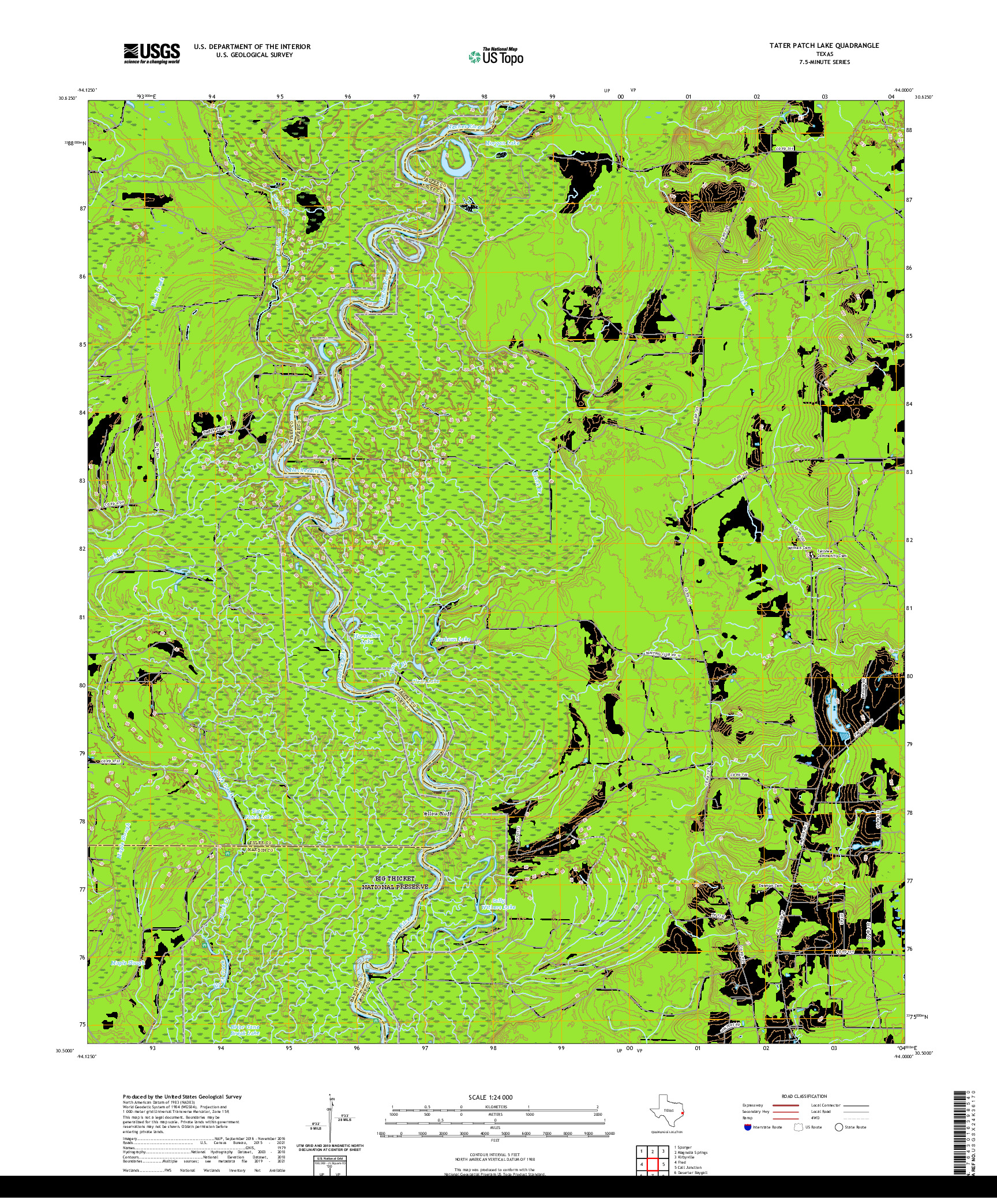 US TOPO 7.5-MINUTE MAP FOR TATER PATCH LAKE, TX