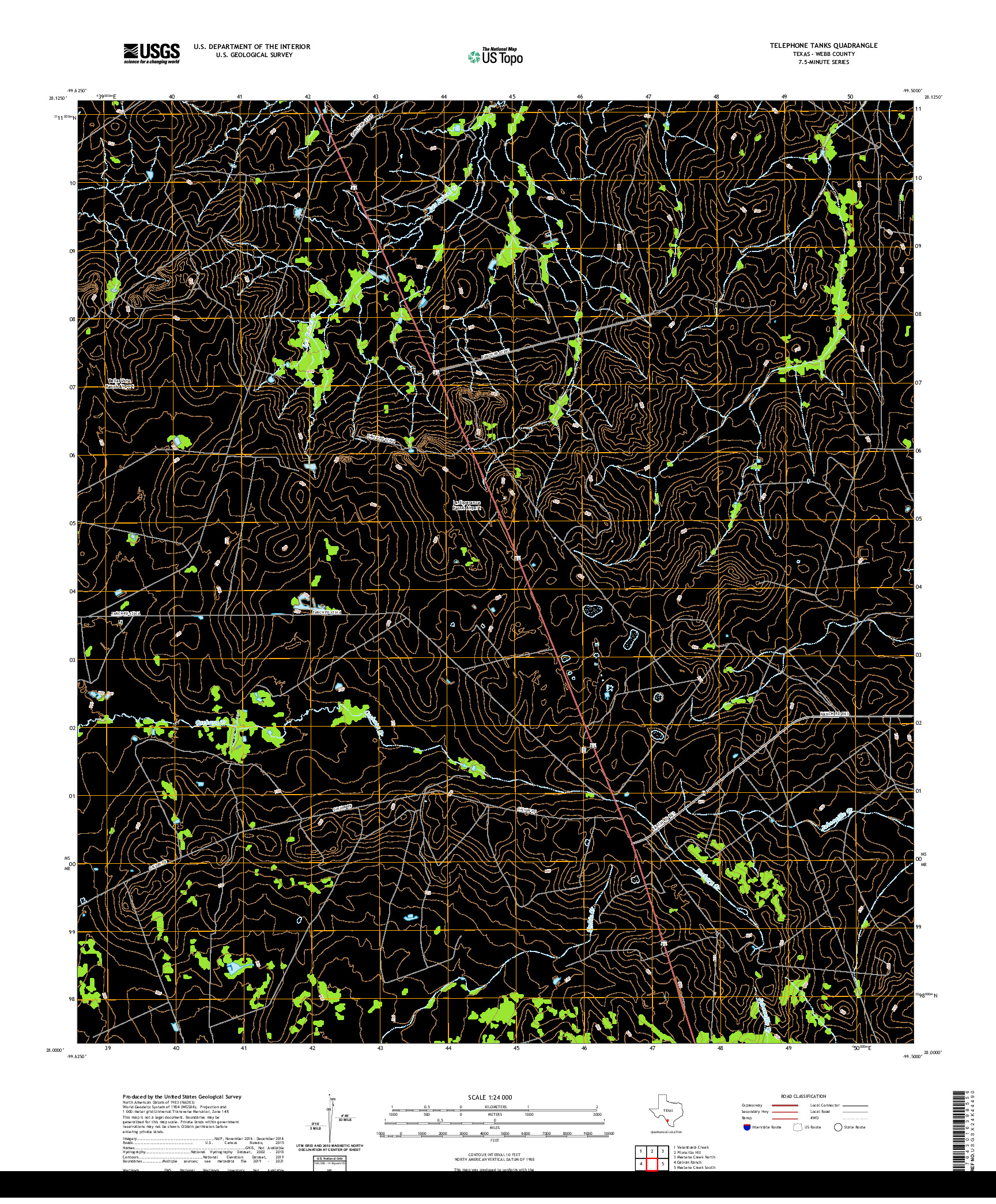 US TOPO 7.5-MINUTE MAP FOR TELEPHONE TANKS, TX