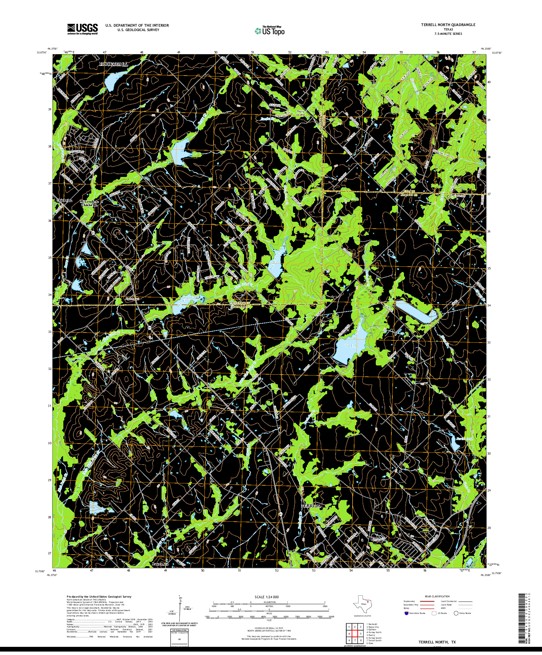 US TOPO 7.5-MINUTE MAP FOR TERRELL NORTH, TX