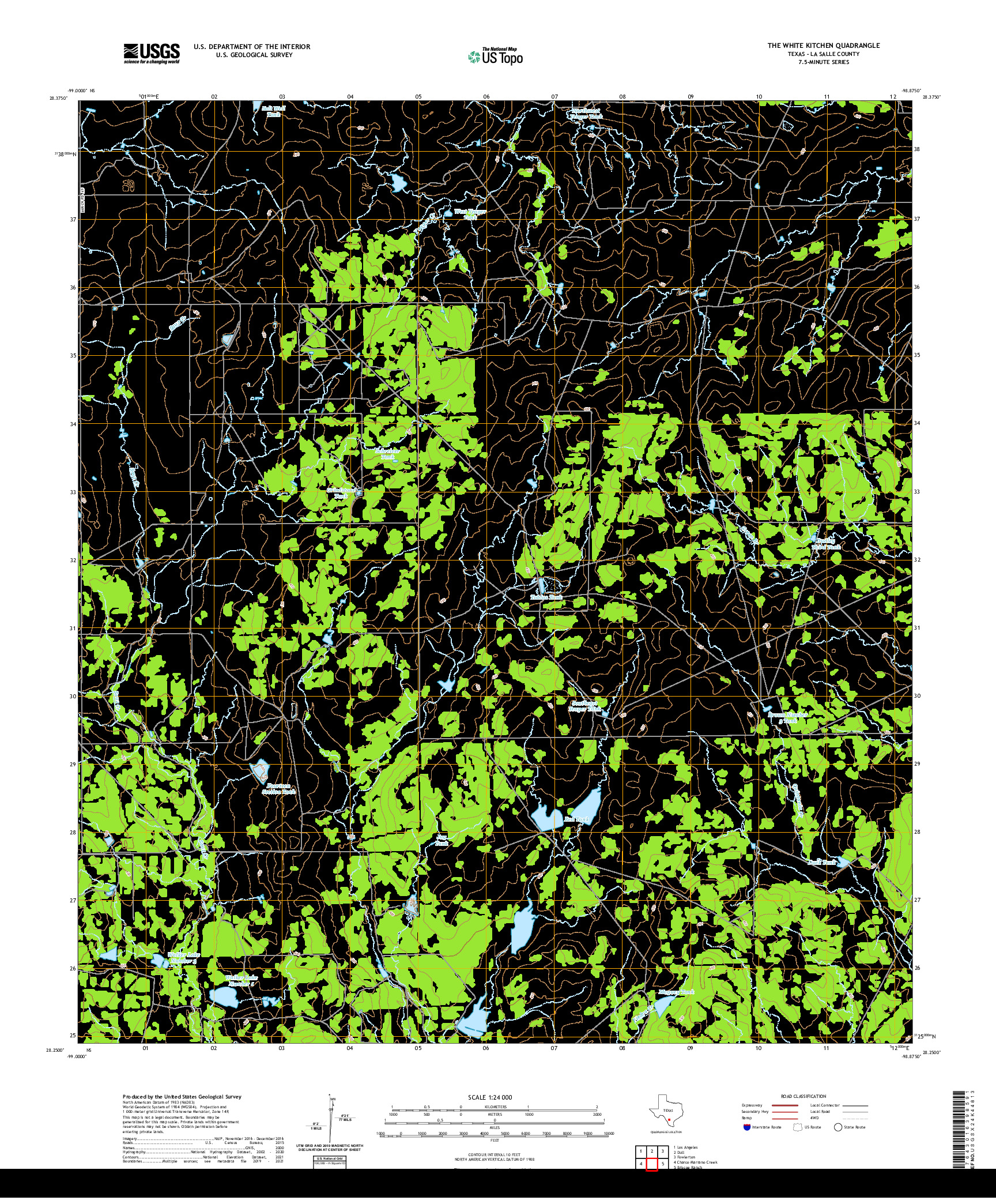 US TOPO 7.5-MINUTE MAP FOR THE WHITE KITCHEN, TX