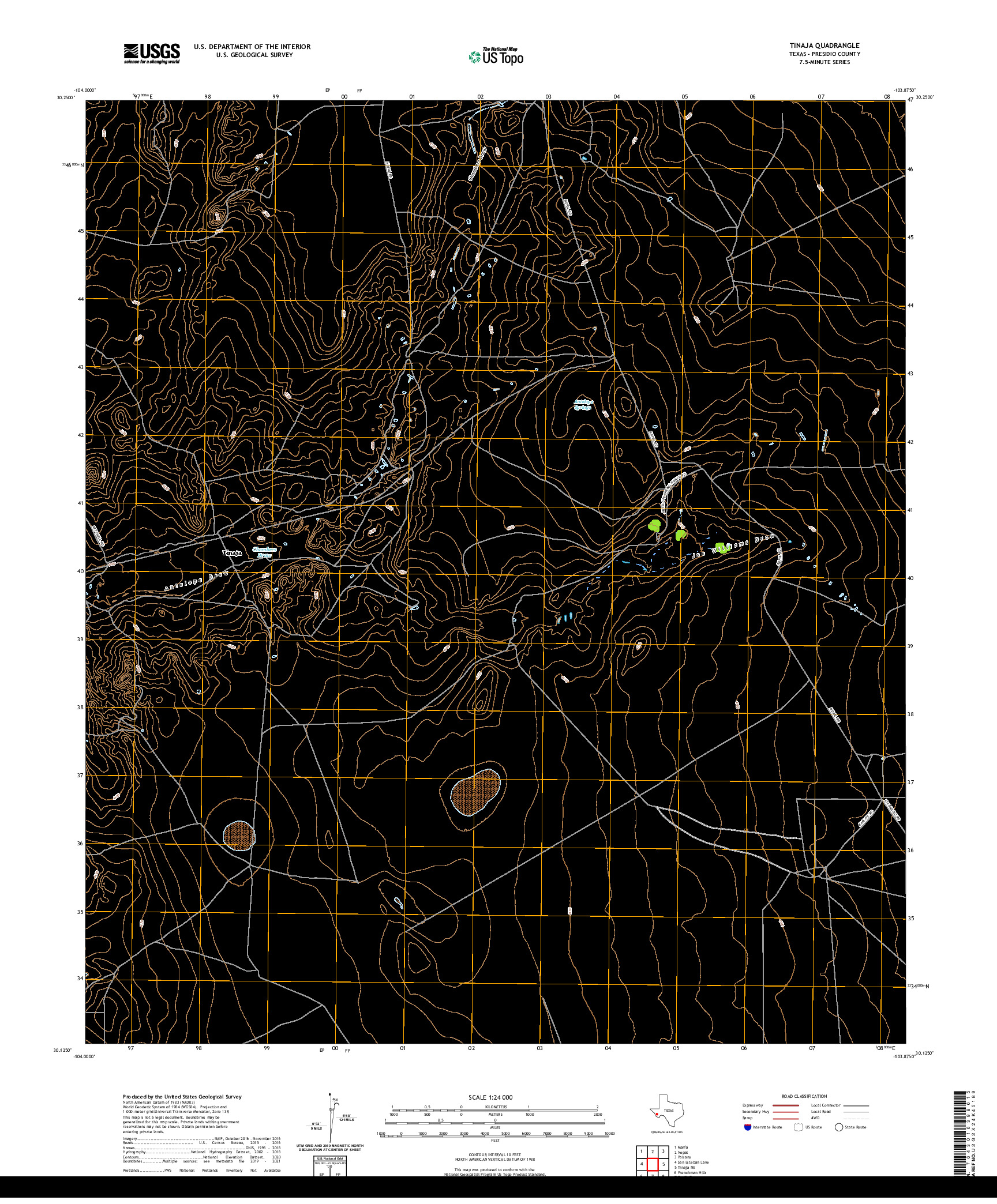 US TOPO 7.5-MINUTE MAP FOR TINAJA, TX