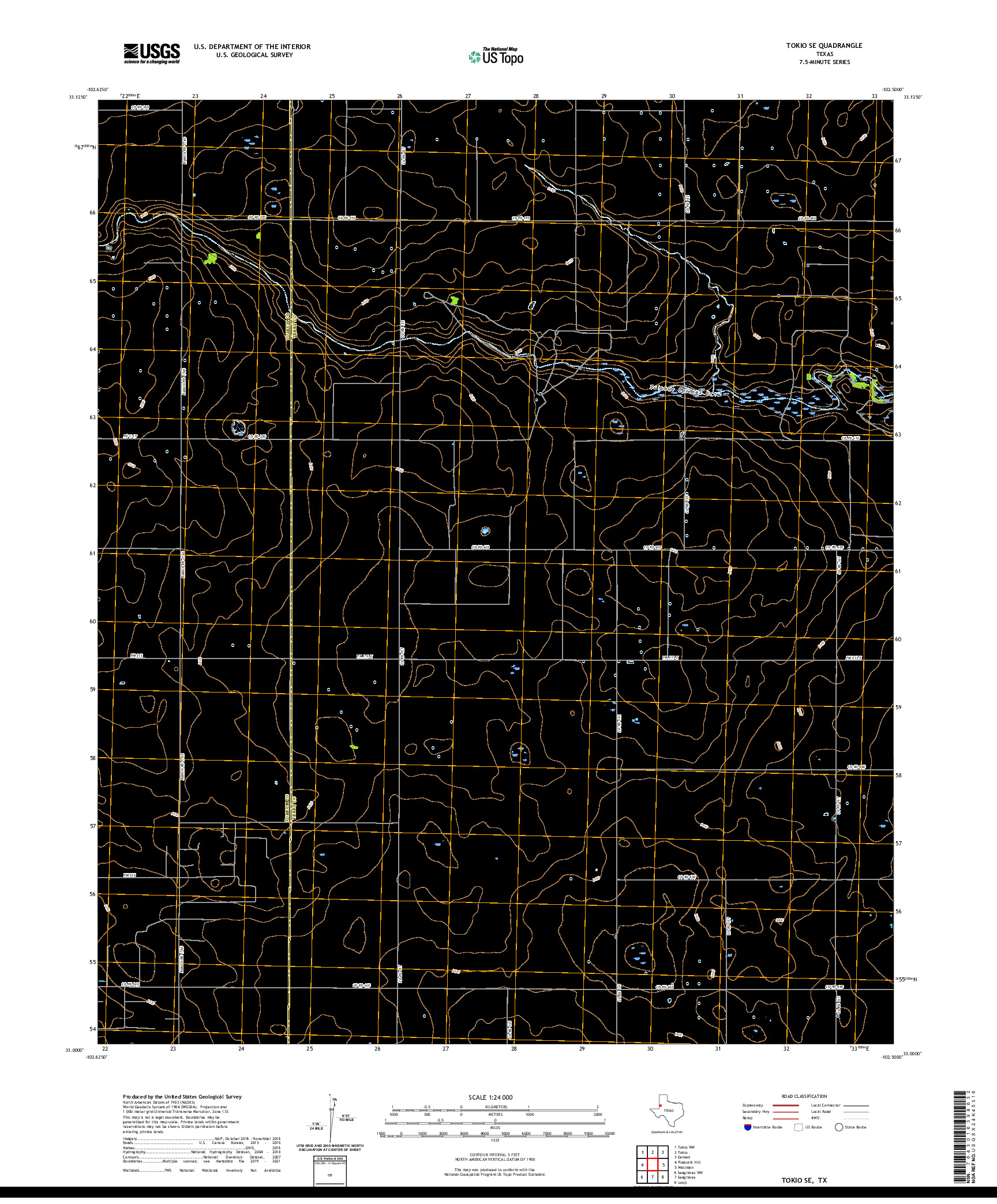 US TOPO 7.5-MINUTE MAP FOR TOKIO SE, TX