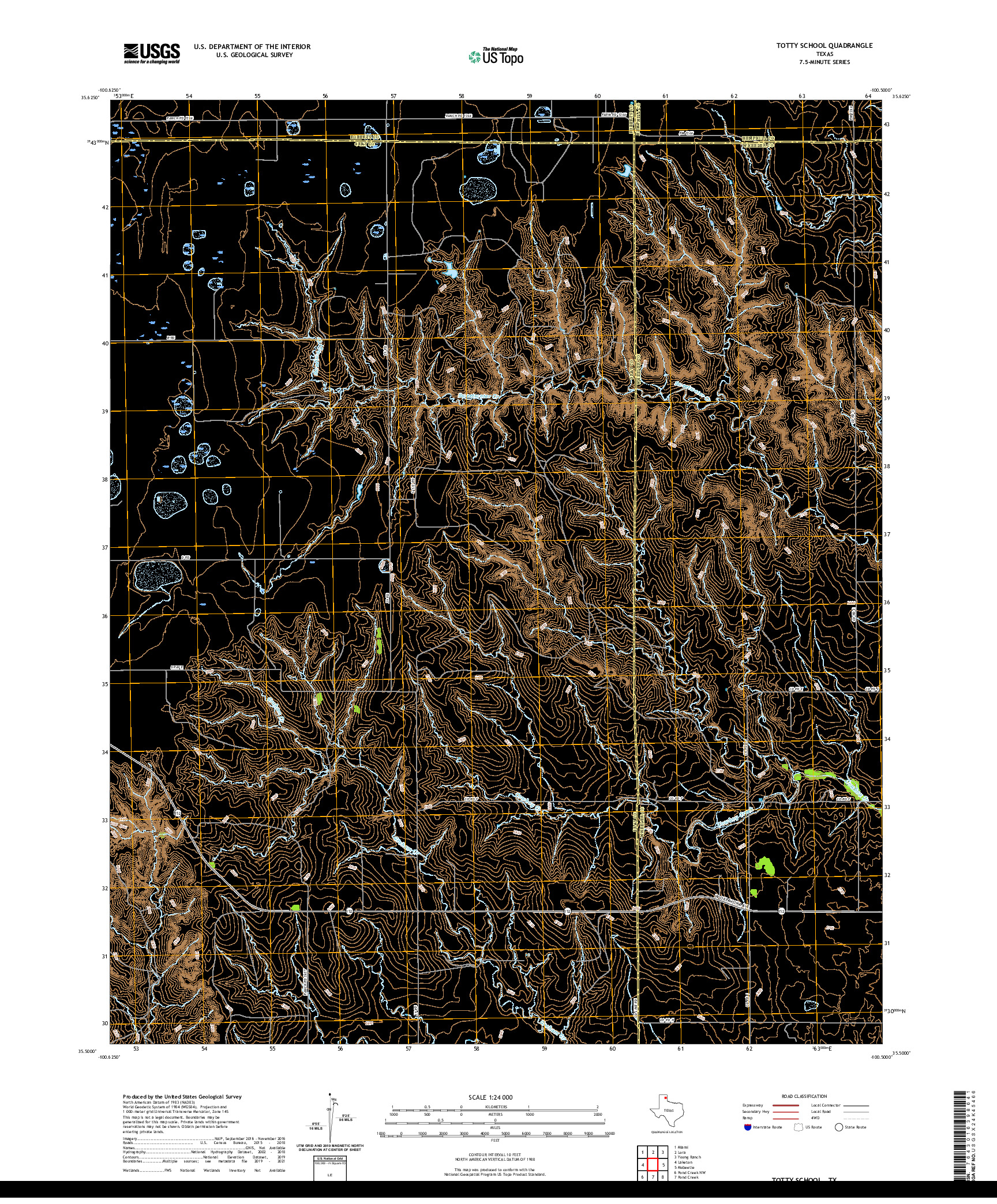 US TOPO 7.5-MINUTE MAP FOR TOTTY SCHOOL, TX