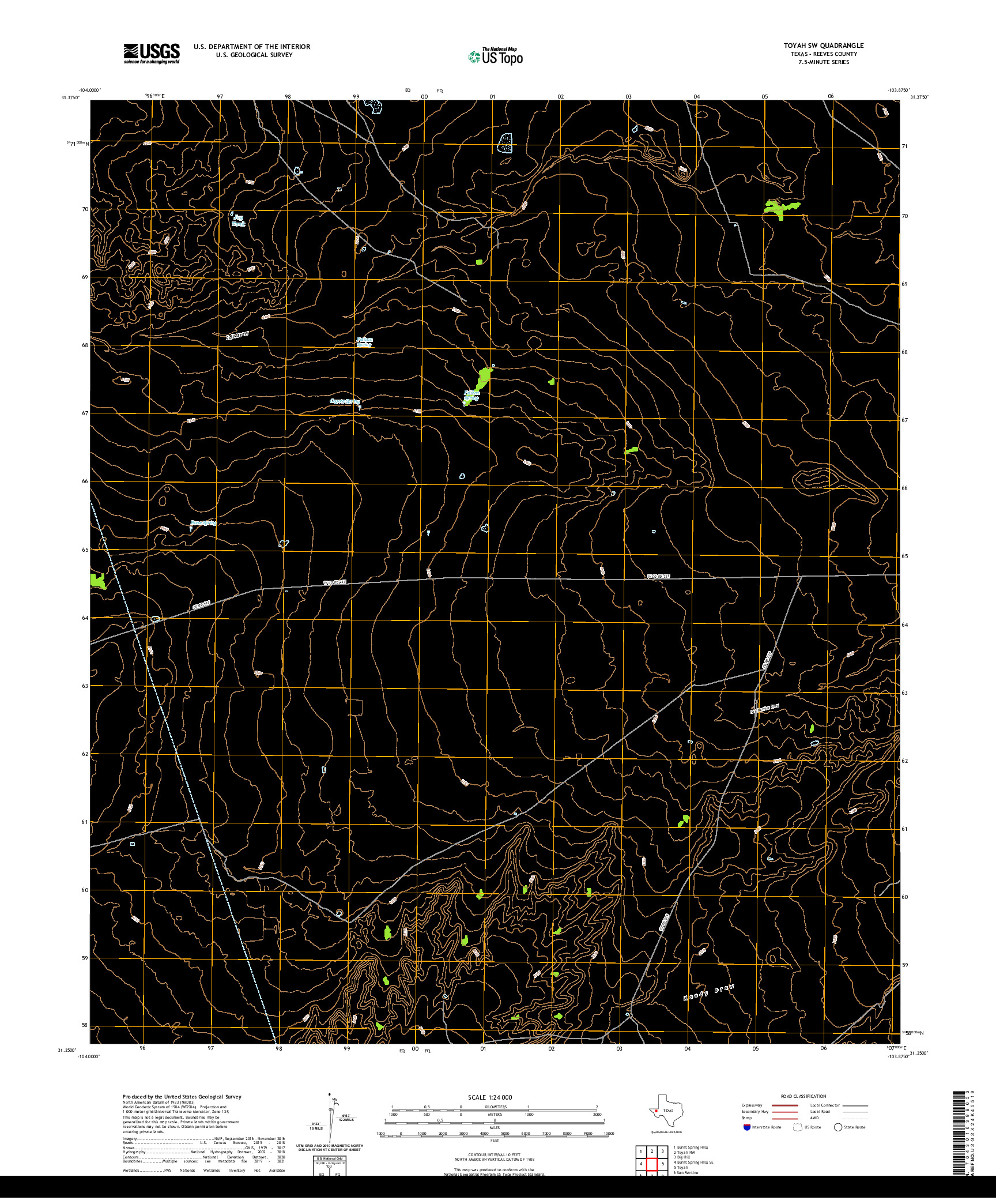 US TOPO 7.5-MINUTE MAP FOR TOYAH SW, TX
