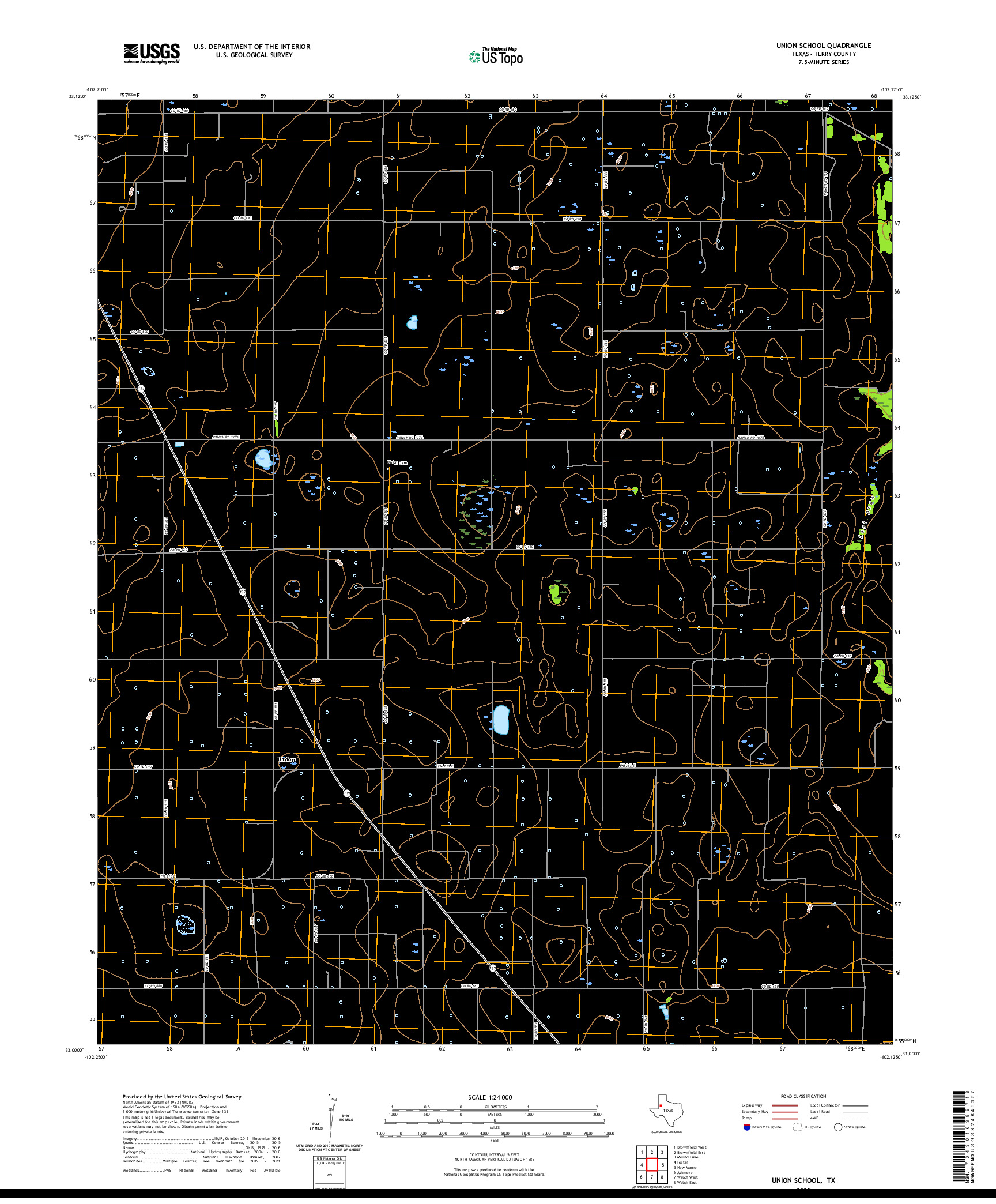 US TOPO 7.5-MINUTE MAP FOR UNION SCHOOL, TX