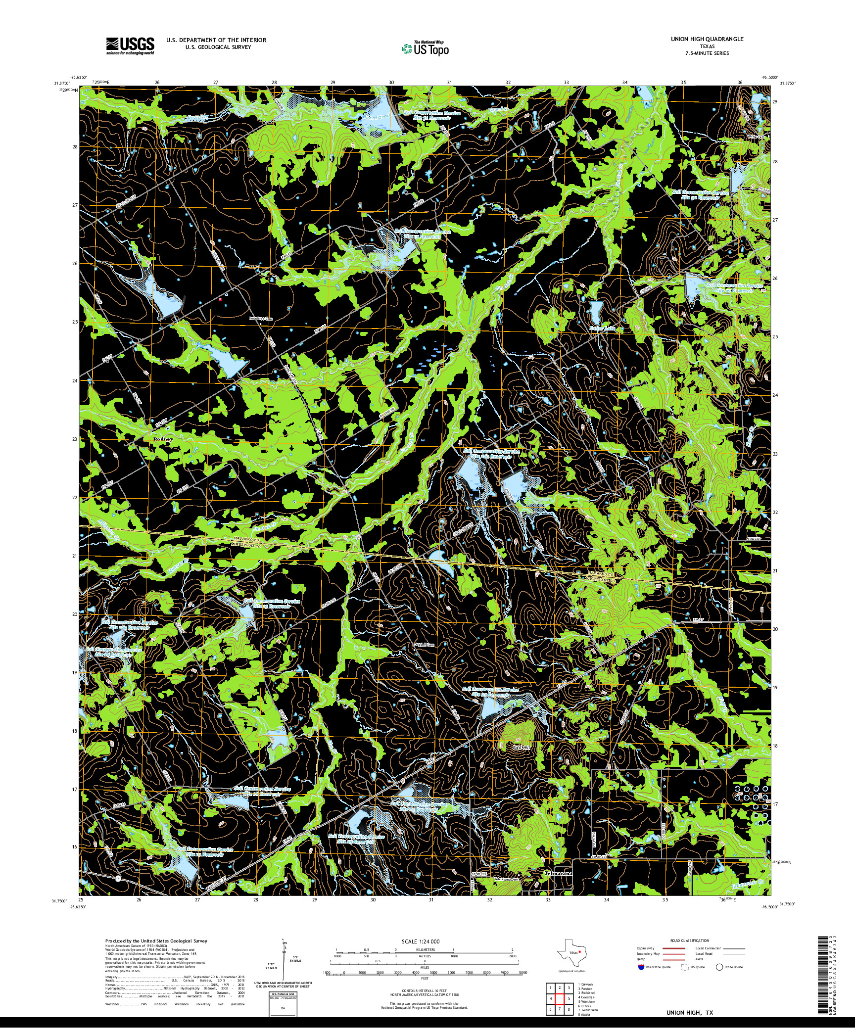 US TOPO 7.5-MINUTE MAP FOR UNION HIGH, TX