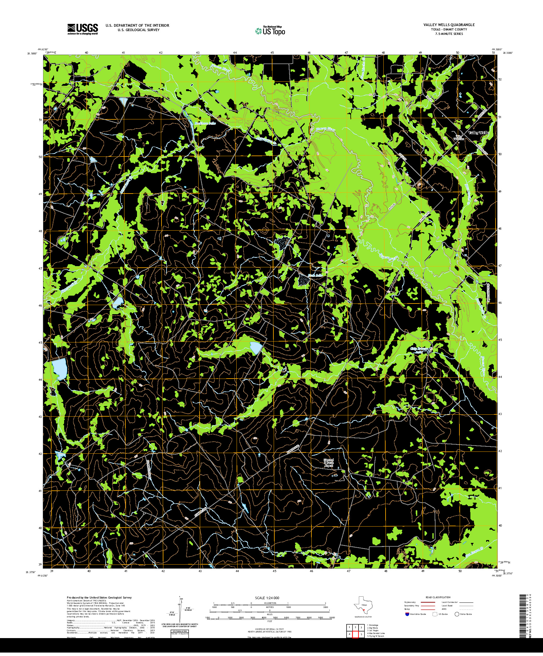 US TOPO 7.5-MINUTE MAP FOR VALLEY WELLS, TX