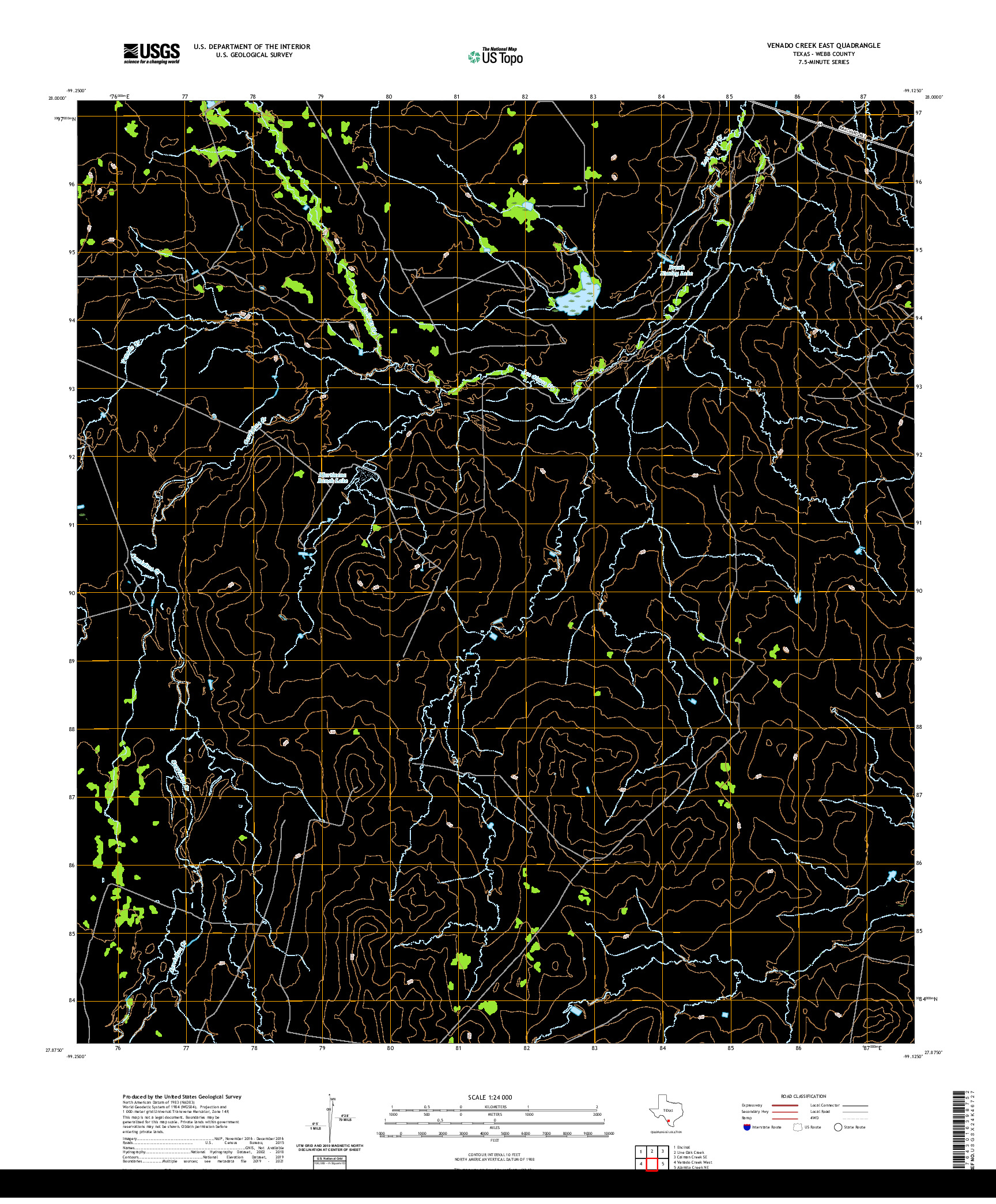 US TOPO 7.5-MINUTE MAP FOR VENADO CREEK EAST, TX