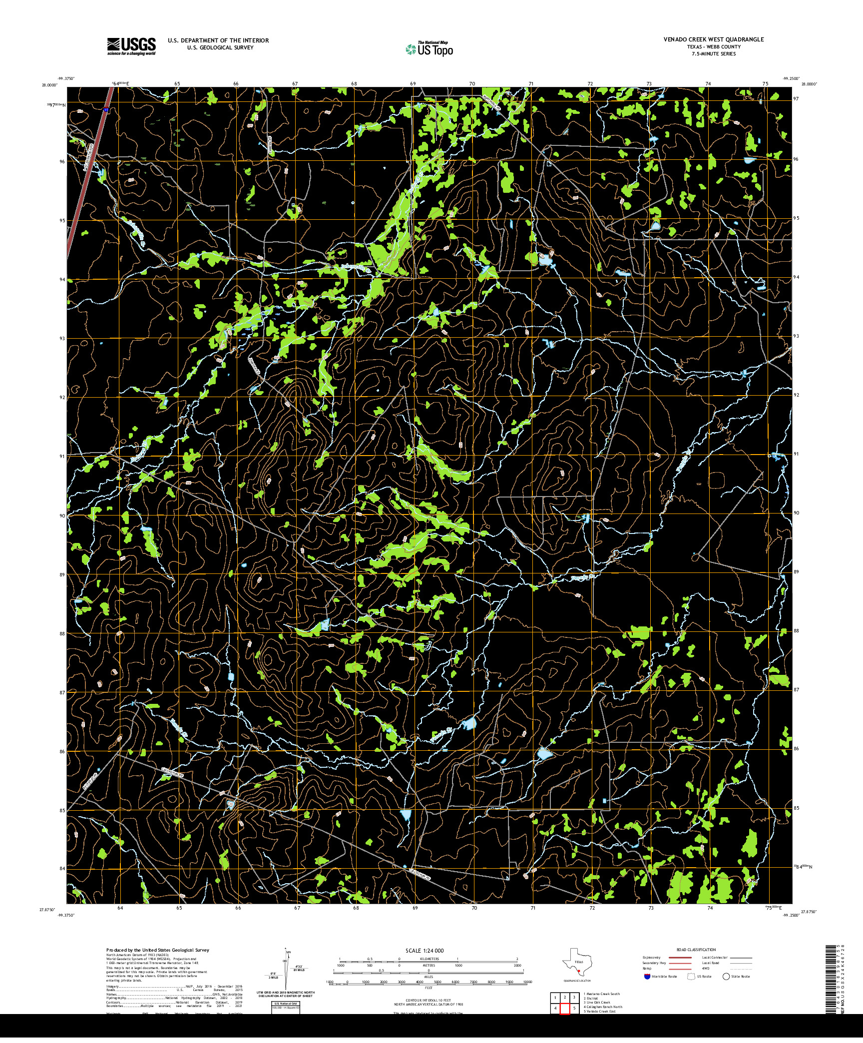 US TOPO 7.5-MINUTE MAP FOR VENADO CREEK WEST, TX