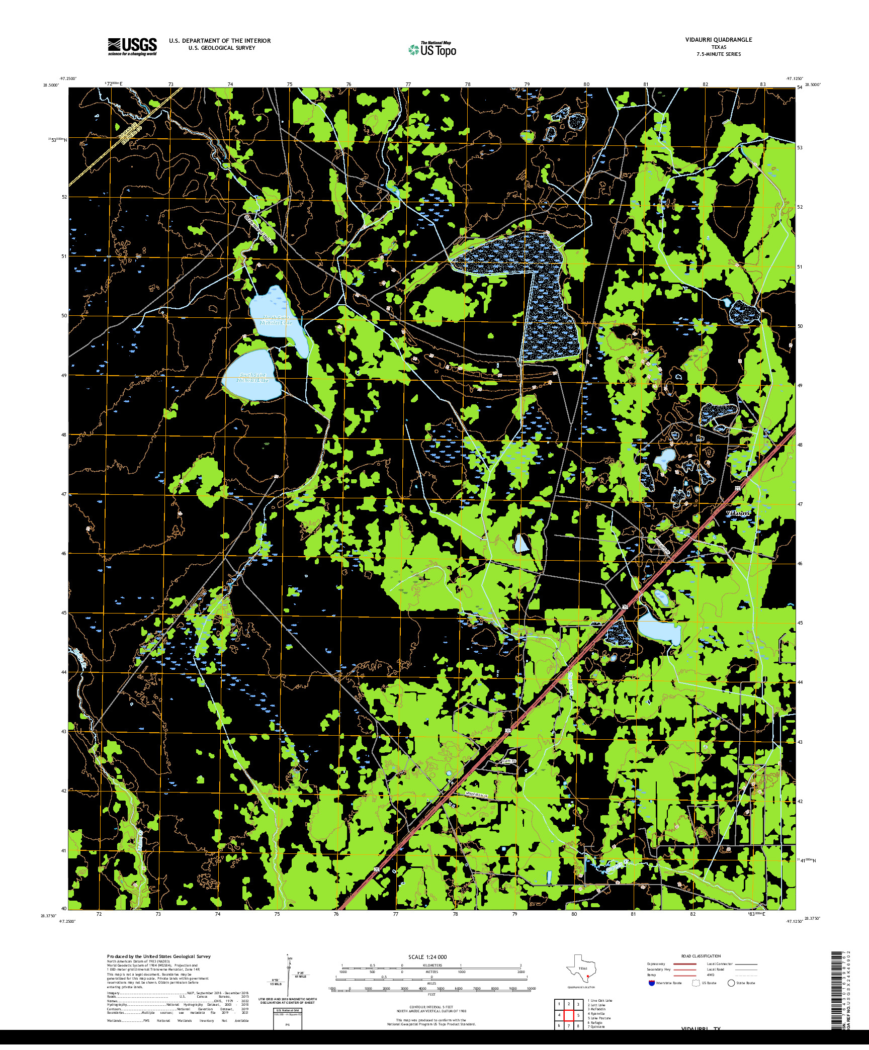 US TOPO 7.5-MINUTE MAP FOR VIDAURRI, TX