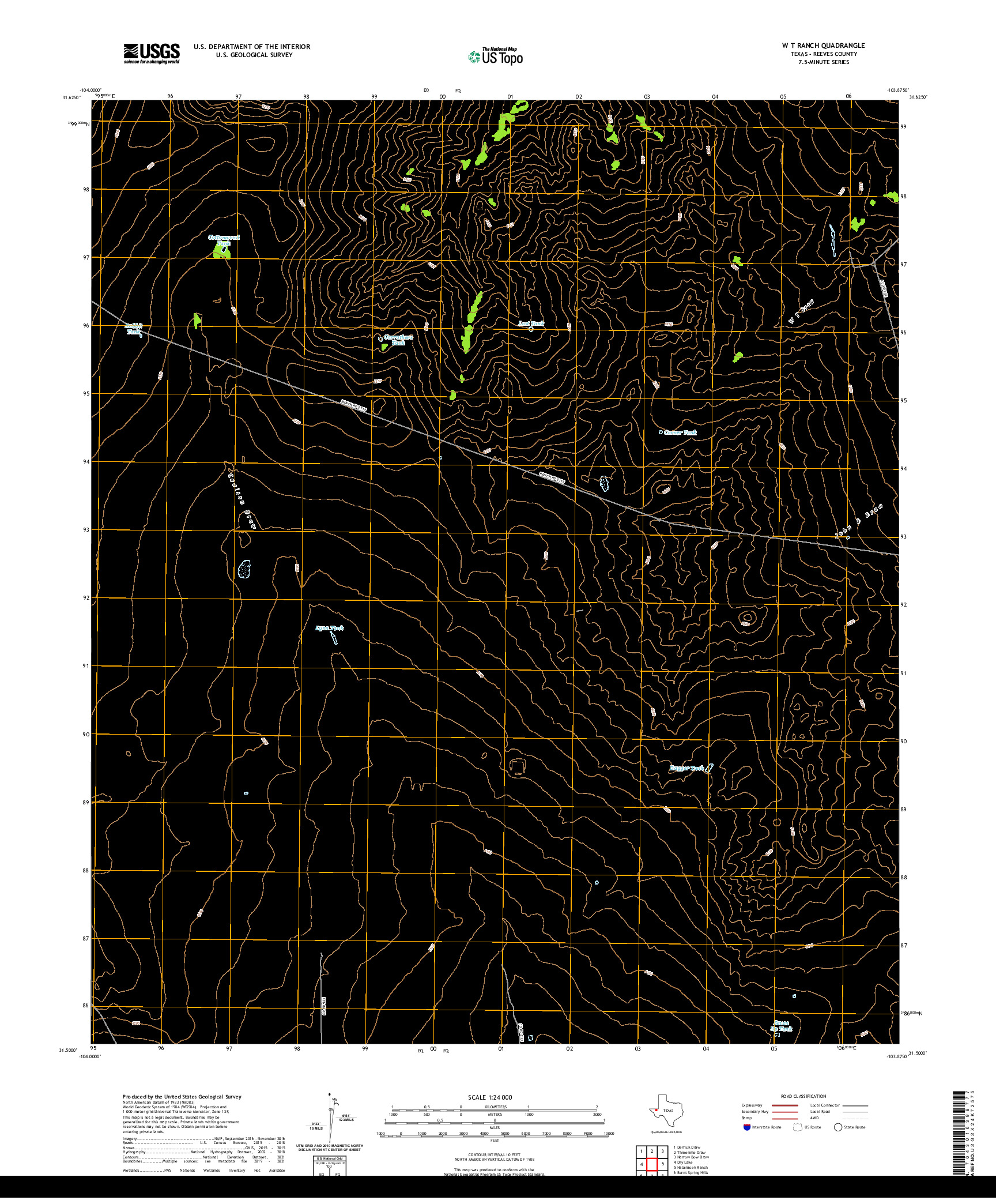 US TOPO 7.5-MINUTE MAP FOR W T RANCH, TX