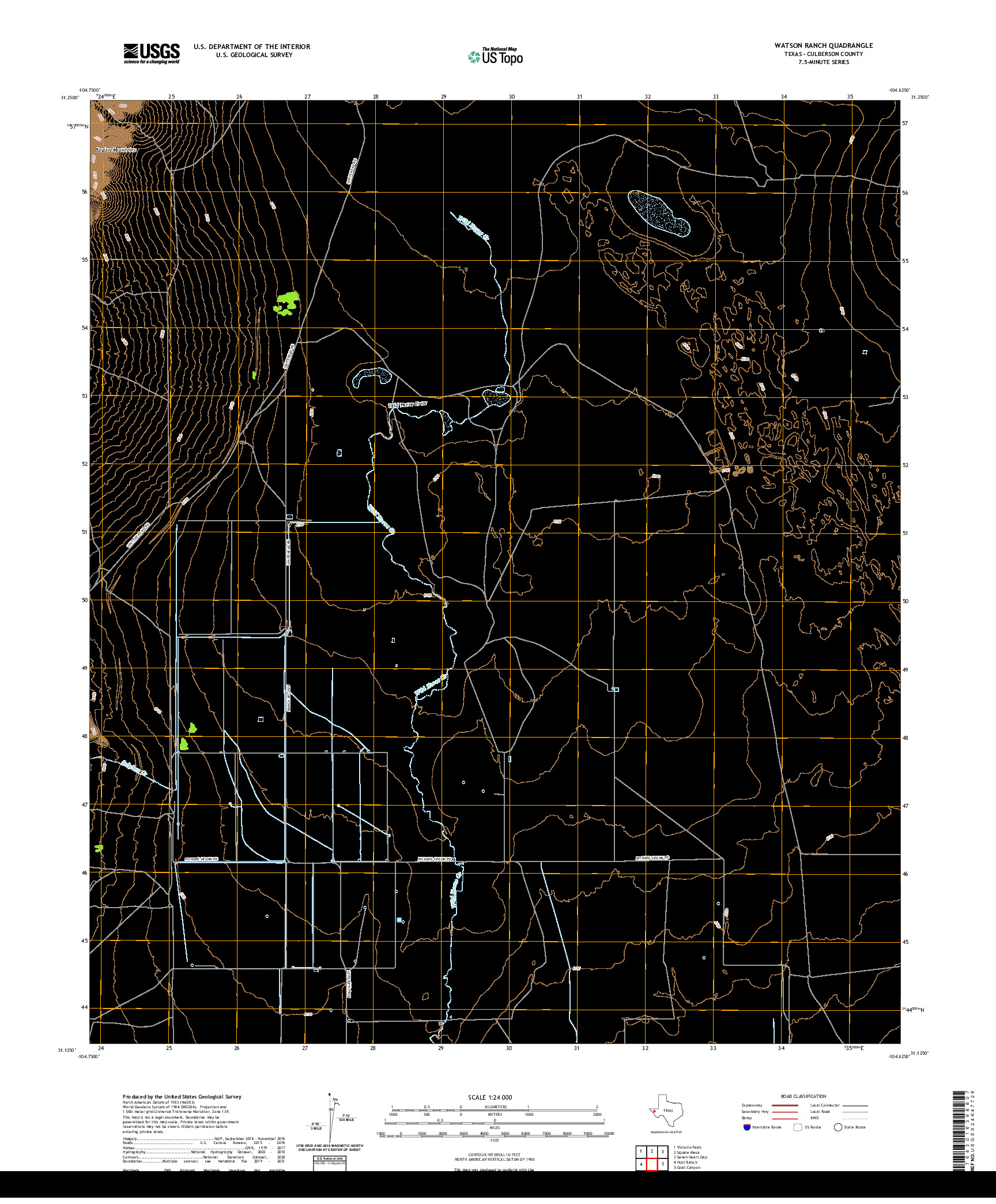 US TOPO 7.5-MINUTE MAP FOR WATSON RANCH, TX