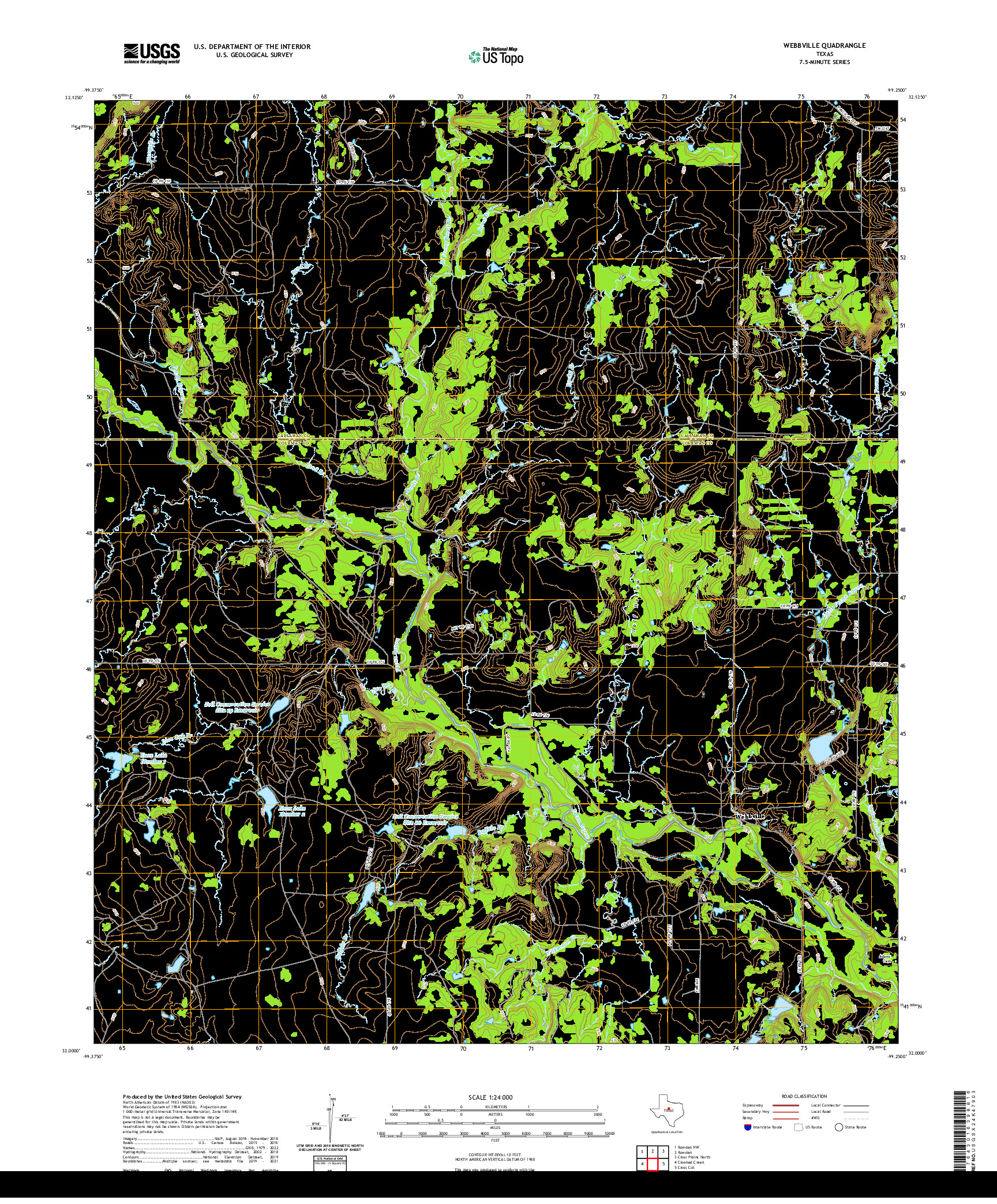 US TOPO 7.5-MINUTE MAP FOR WEBBVILLE, TX