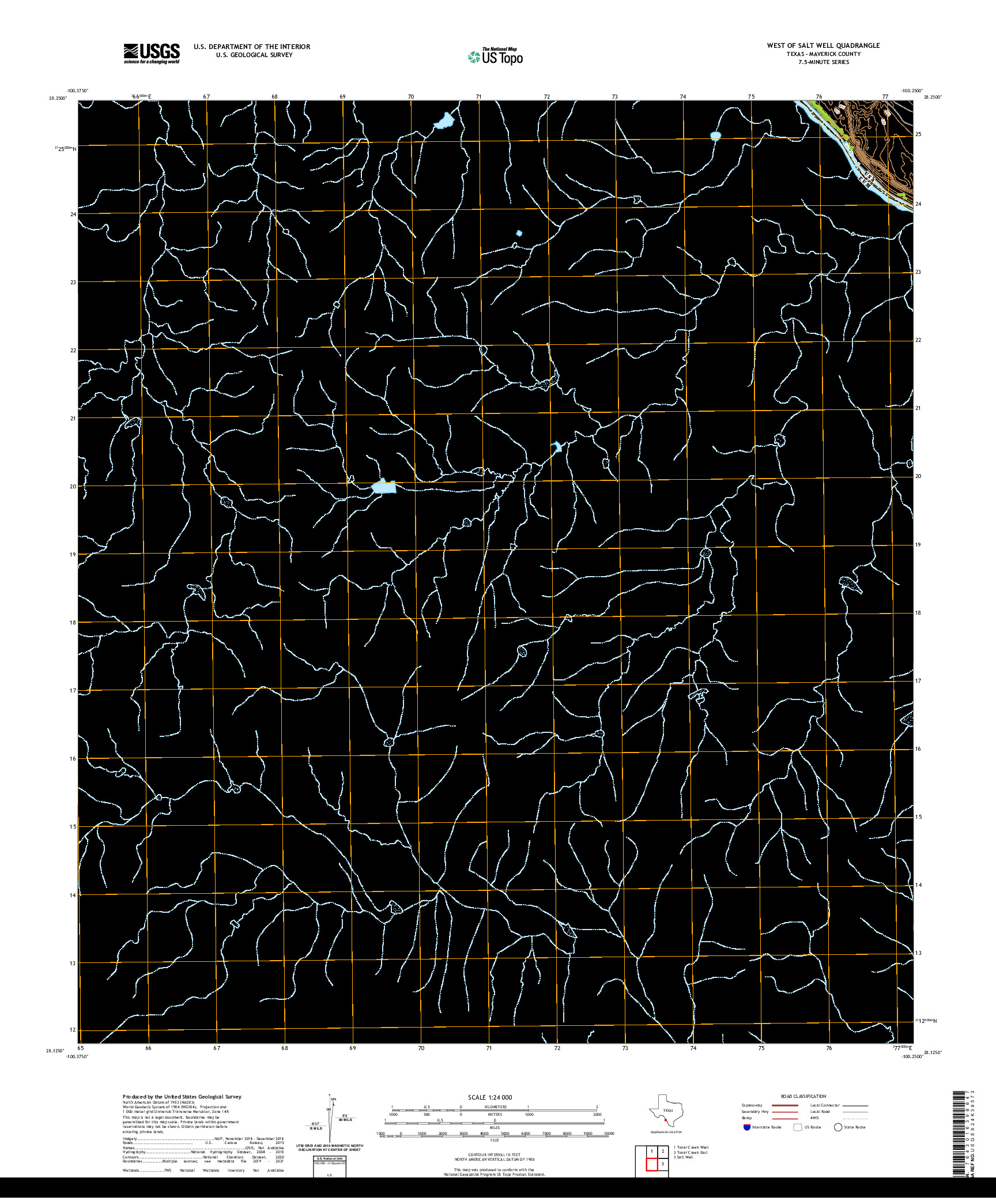 US TOPO 7.5-MINUTE MAP FOR WEST OF SALT WELL, TX,COA