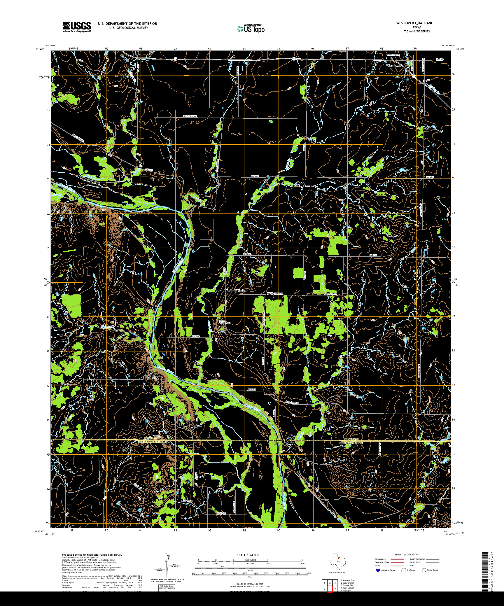 US TOPO 7.5-MINUTE MAP FOR WESTOVER, TX