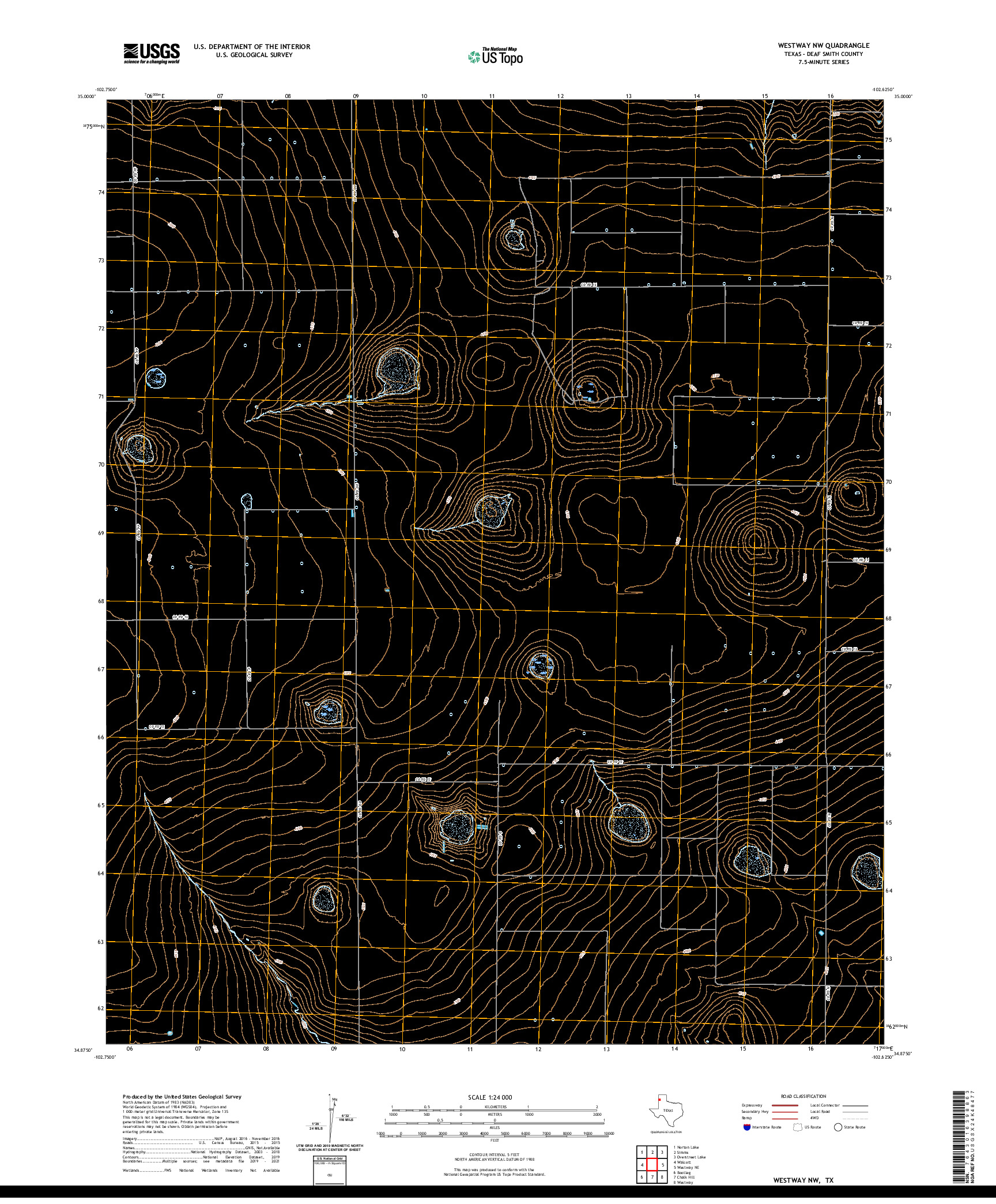 US TOPO 7.5-MINUTE MAP FOR WESTWAY NW, TX