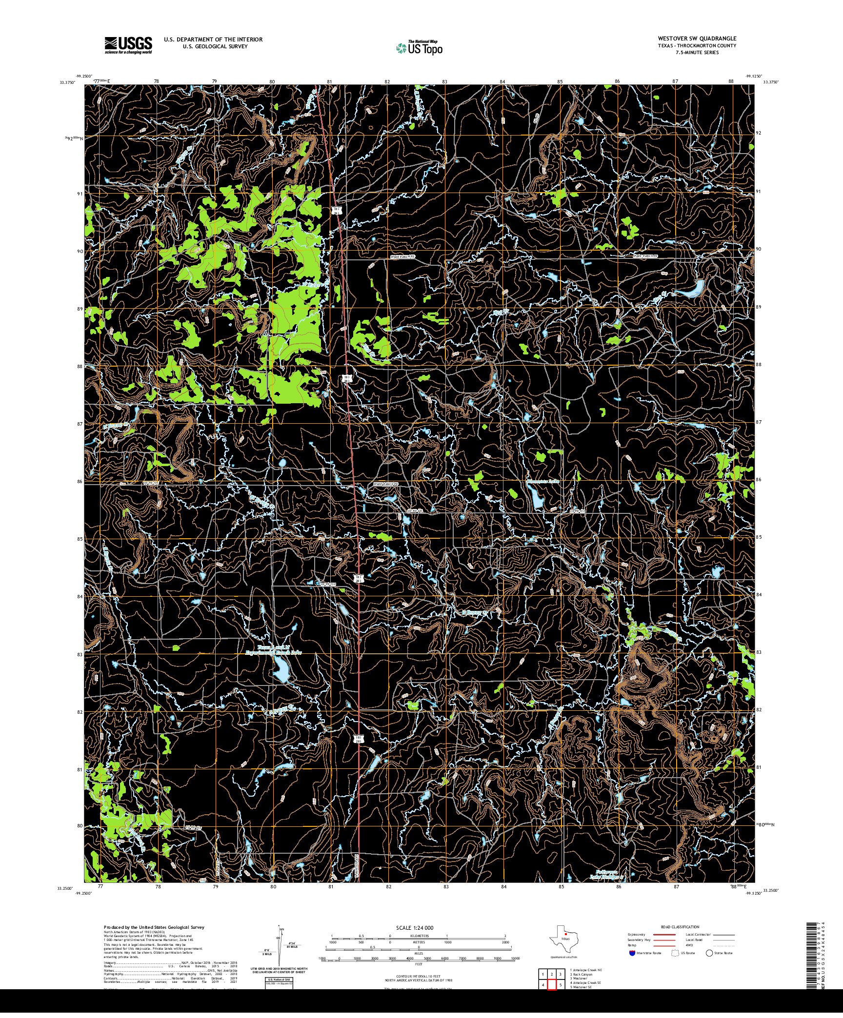 US TOPO 7.5-MINUTE MAP FOR WESTOVER SW, TX