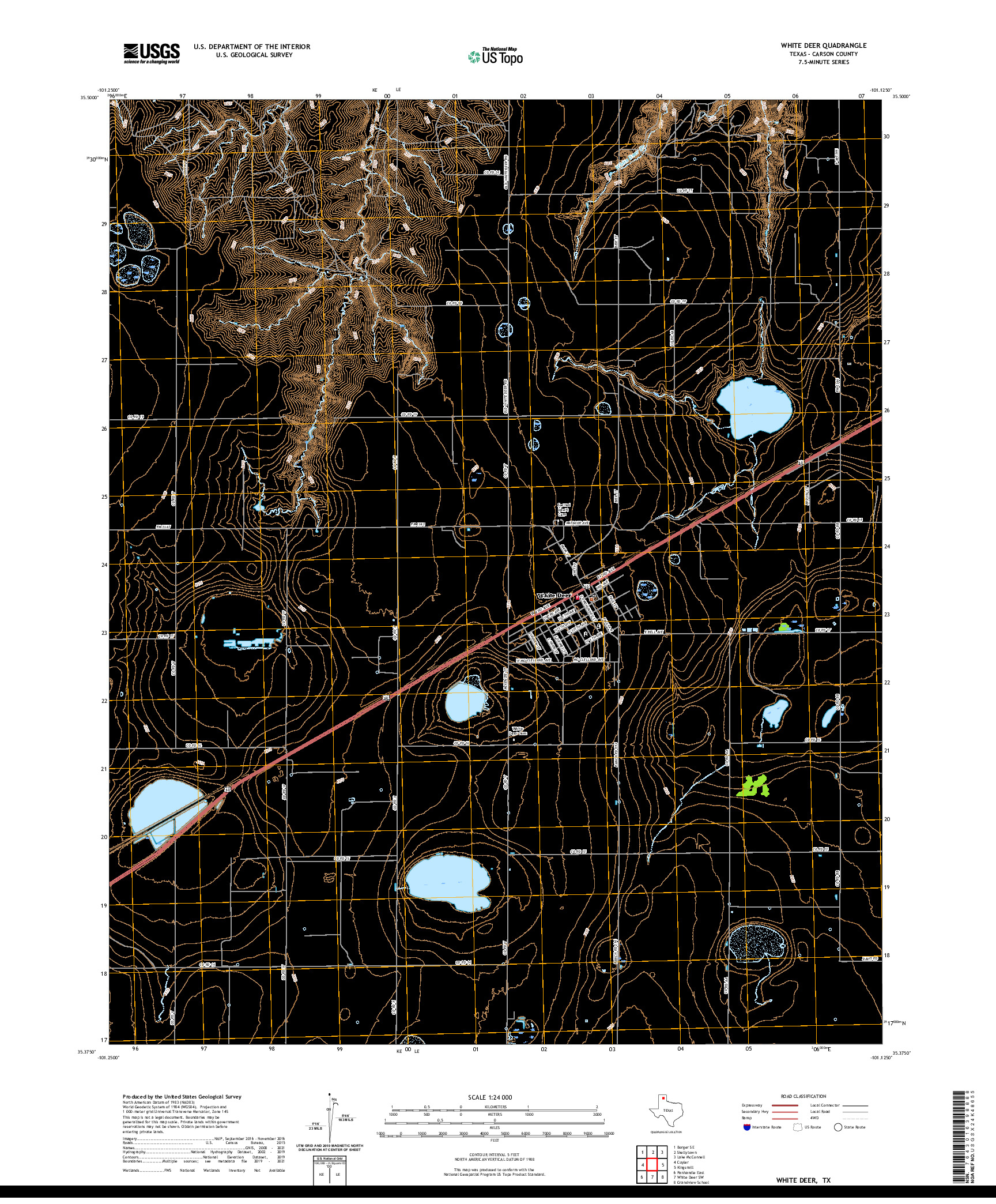 US TOPO 7.5-MINUTE MAP FOR WHITE DEER, TX