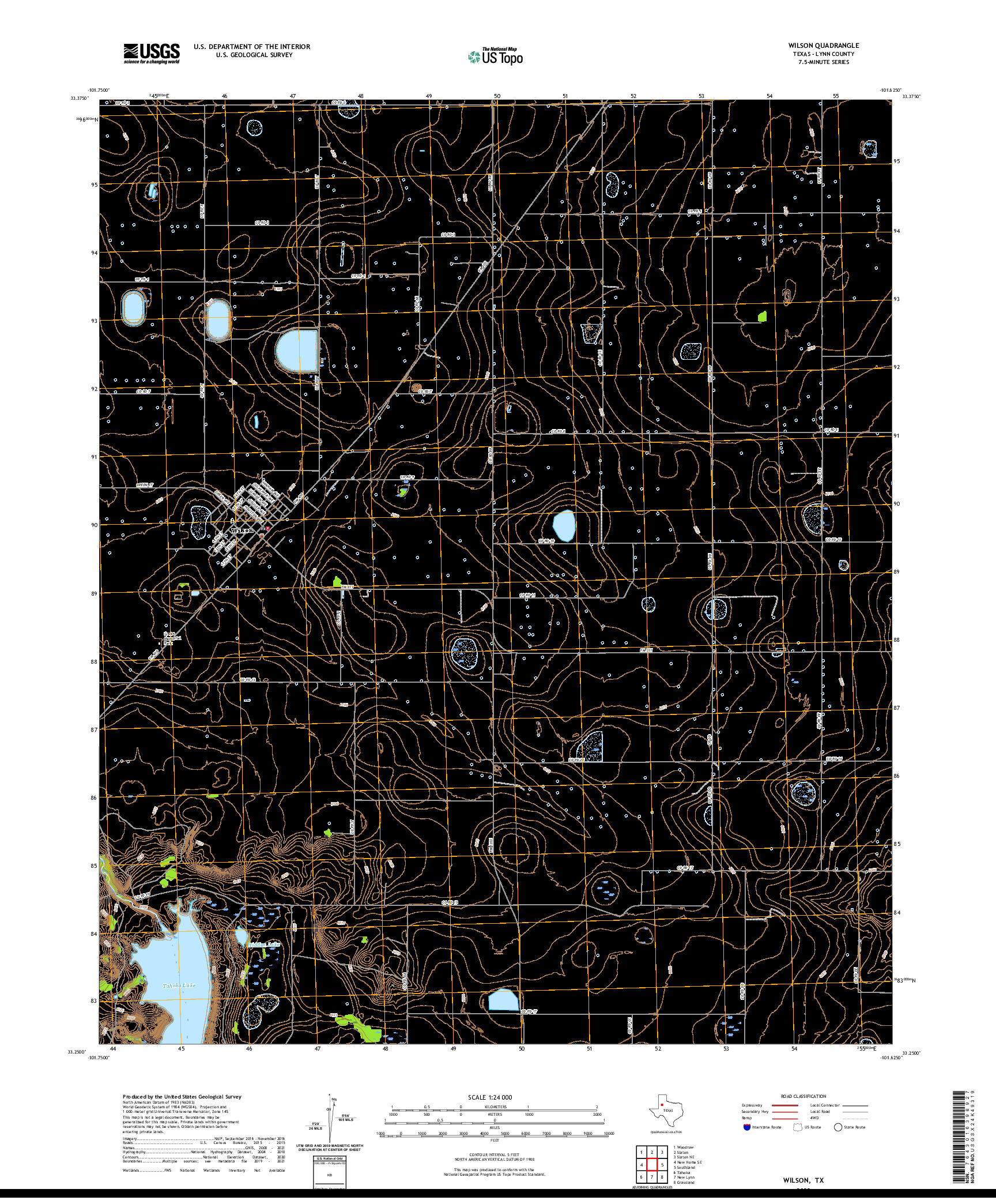 US TOPO 7.5-MINUTE MAP FOR WILSON, TX