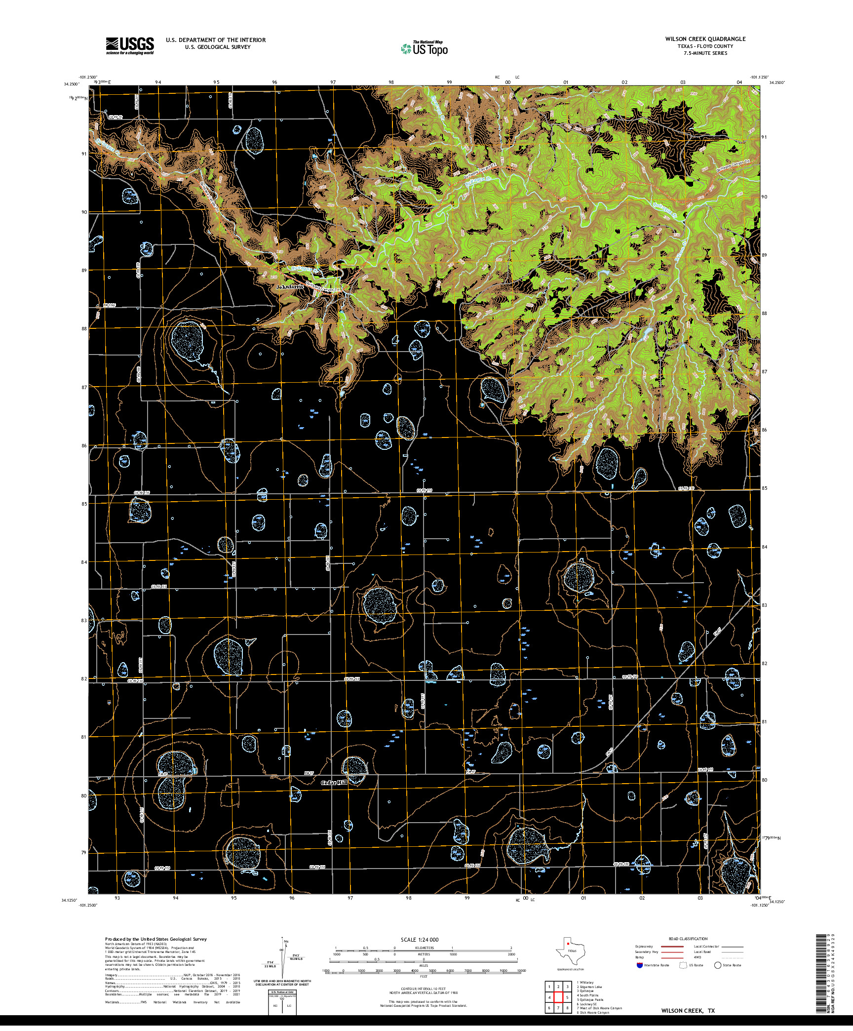 US TOPO 7.5-MINUTE MAP FOR WILSON CREEK, TX