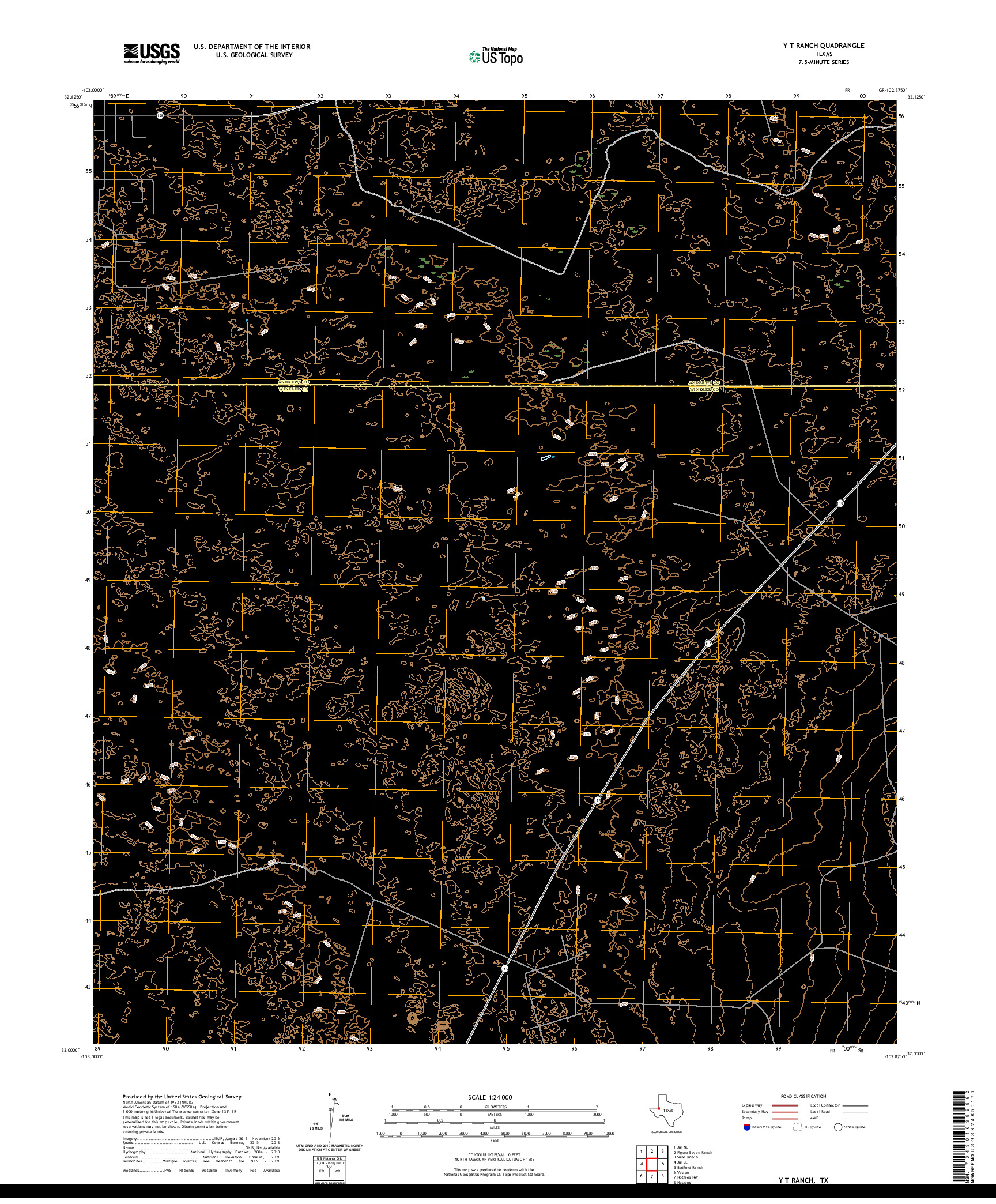 US TOPO 7.5-MINUTE MAP FOR Y T RANCH, TX