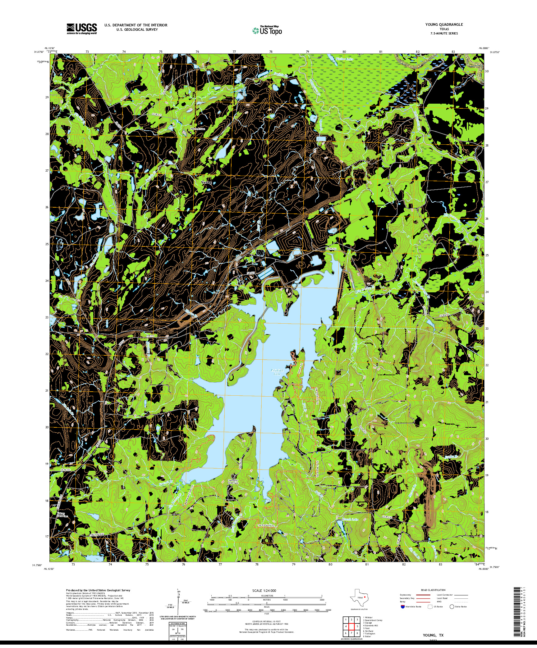 US TOPO 7.5-MINUTE MAP FOR YOUNG, TX