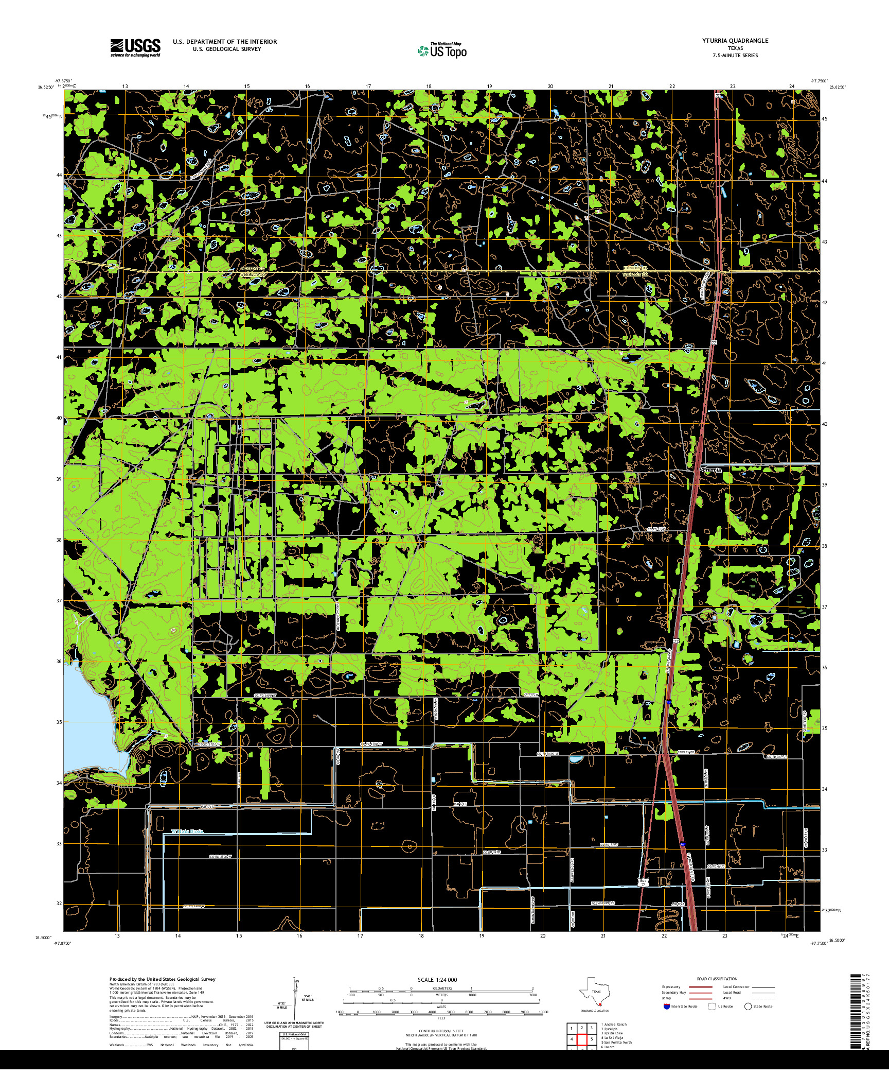 US TOPO 7.5-MINUTE MAP FOR YTURRIA, TX