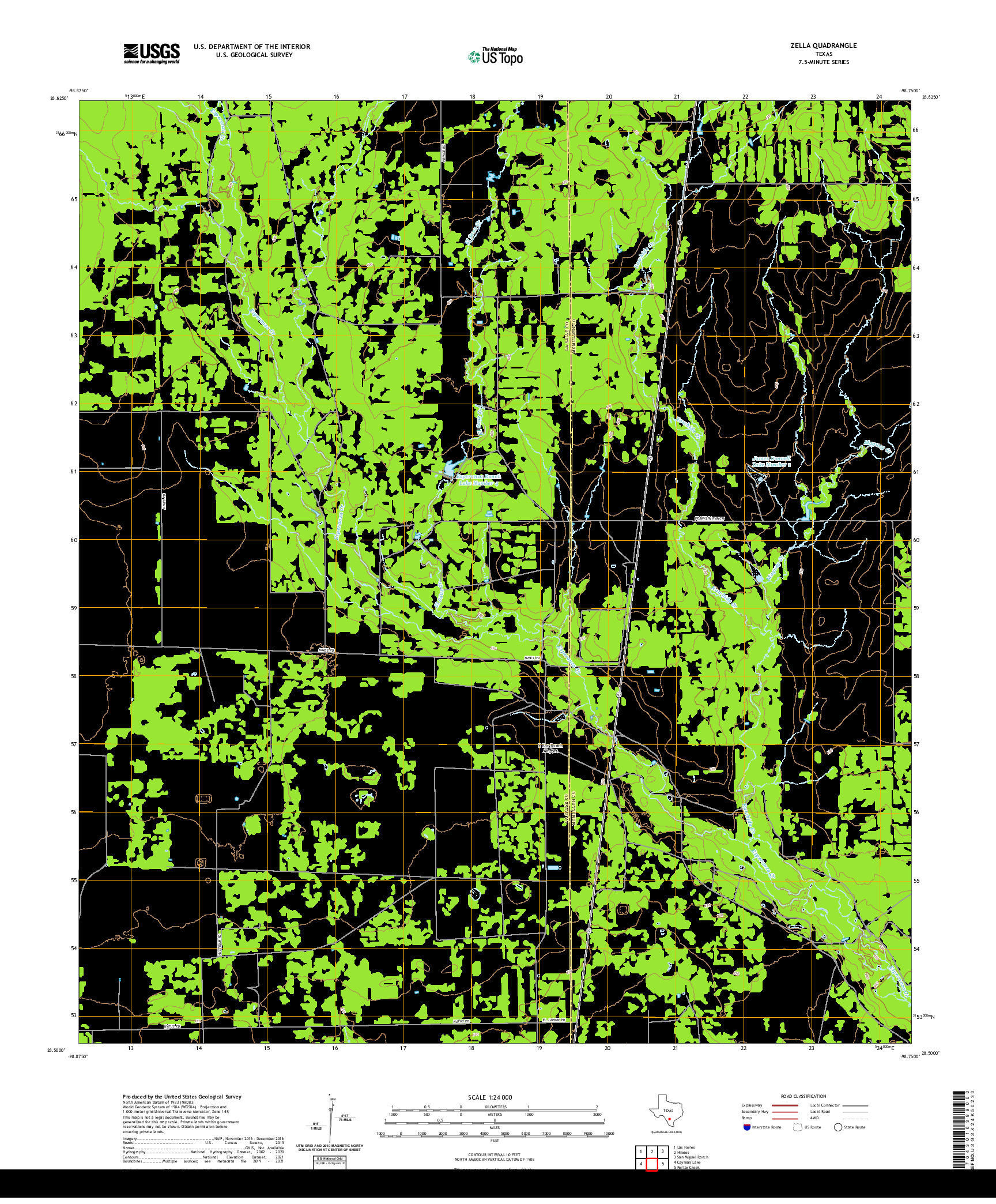 US TOPO 7.5-MINUTE MAP FOR ZELLA, TX