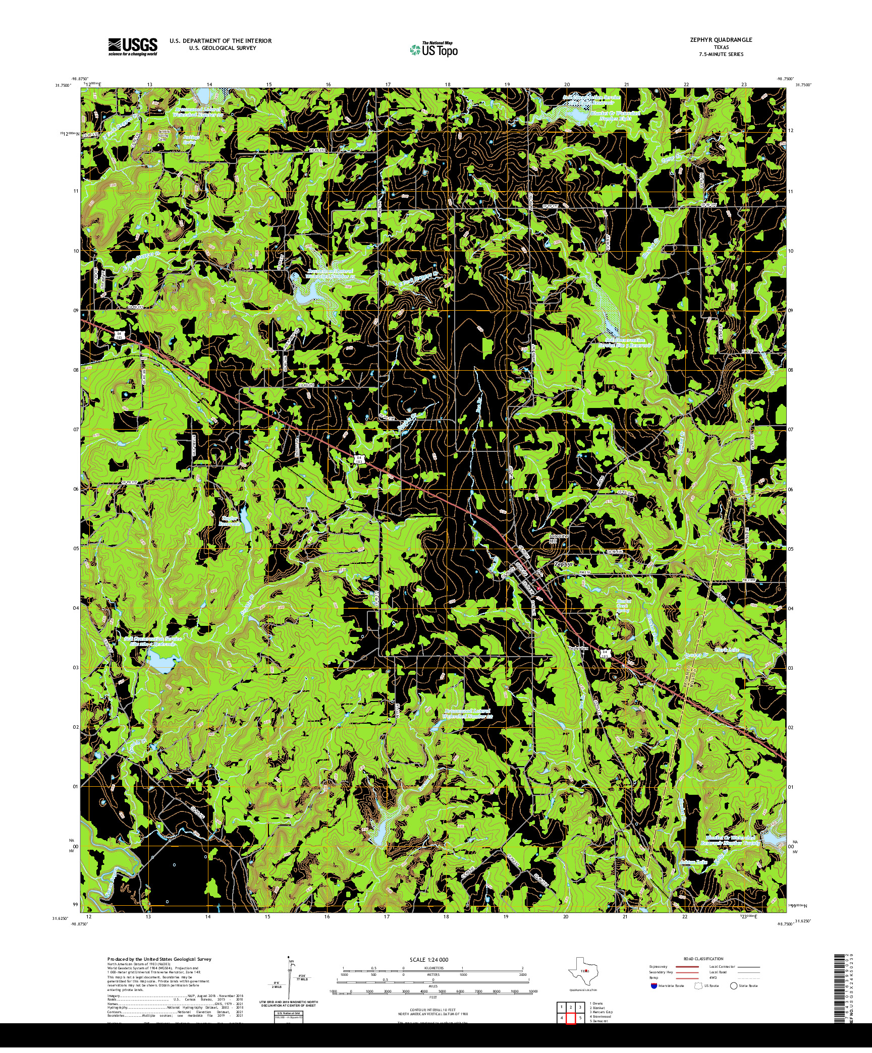 US TOPO 7.5-MINUTE MAP FOR ZEPHYR, TX