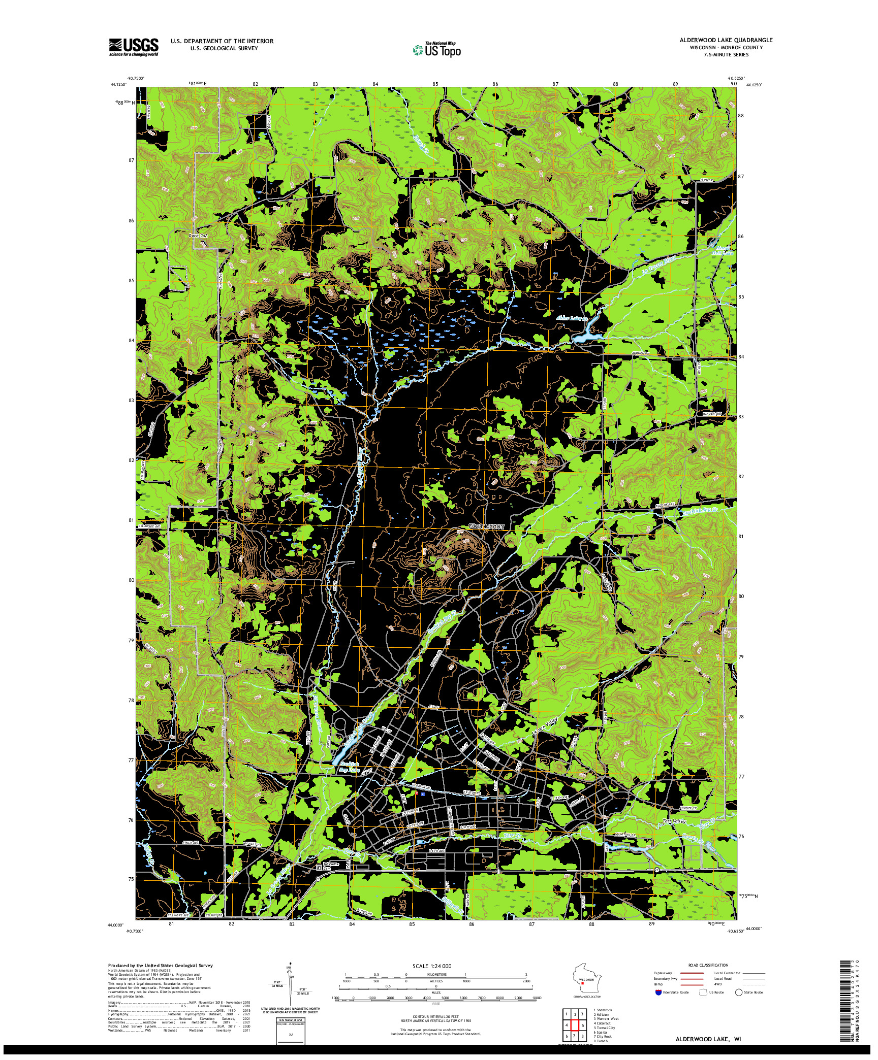 US TOPO 7.5-MINUTE MAP FOR ALDERWOOD LAKE, WI